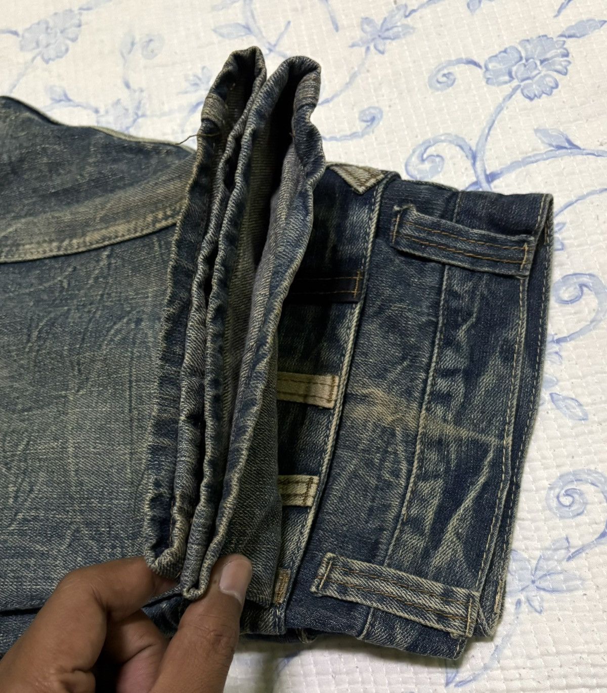 Japanese Brand × Vintage Japanese International World Streetwear Double Waist Jeans Size US 34 / EU 50 - 15 Thumbnail
