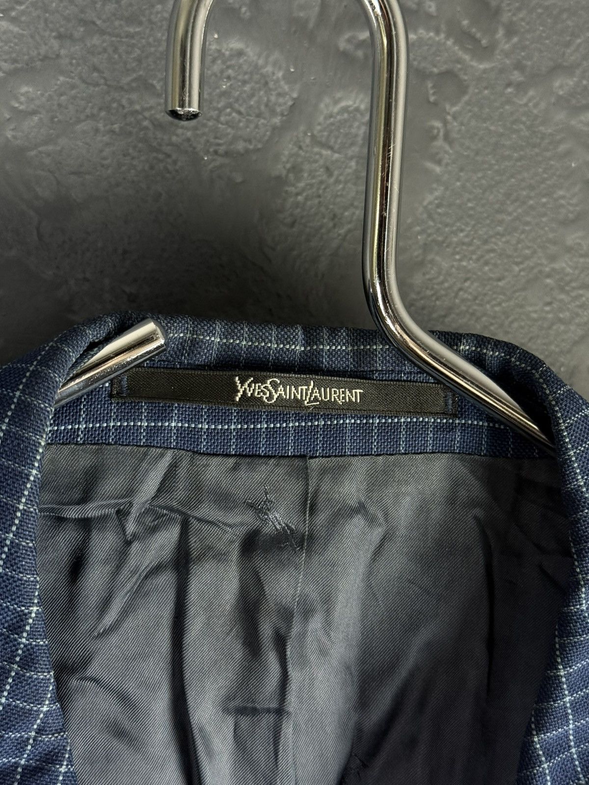 Yves Saint Laurent Yves Saint Laurent Vintage Mens Blue Coat Blazer Jacket Size 54R - 5 Thumbnail