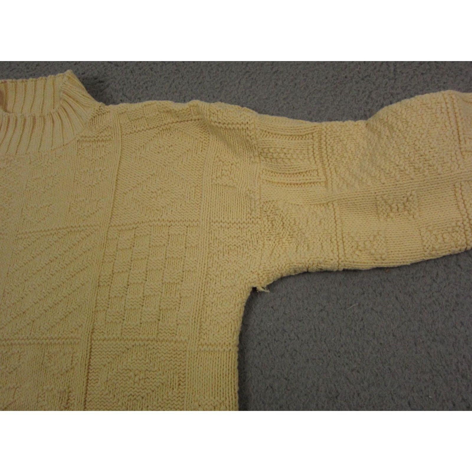 Vintage VINTAGE White Stag Sweater Womens M Raglan Sleeve Yellow Banana Creme 80s Pullover Knit Wool? Cotton Size M / US 6-8 / IT 42-44 - 5 Thumbnail