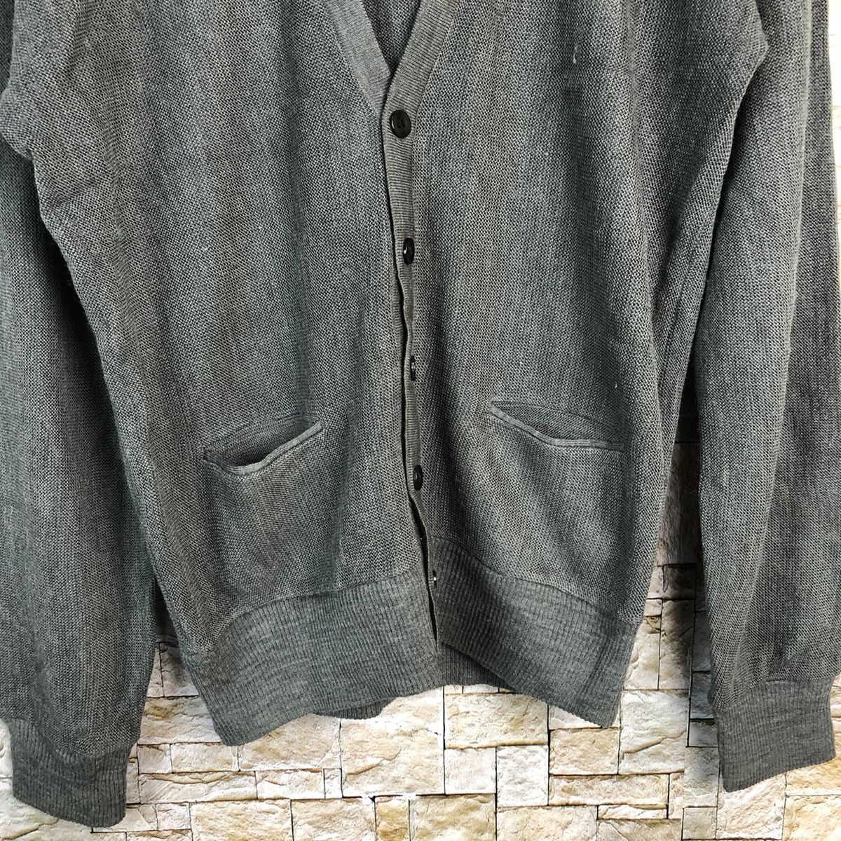 Japanese Brand Wayne Grey Cardigan Knitwear vintage japan #A271 Size US M / EU 48-50 / 2 - 6 Thumbnail