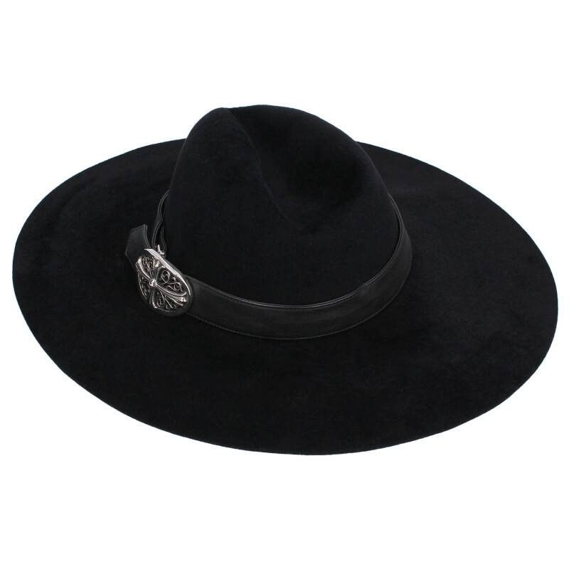 Pre-owned Chrome Hearts Classic Fedora In Black