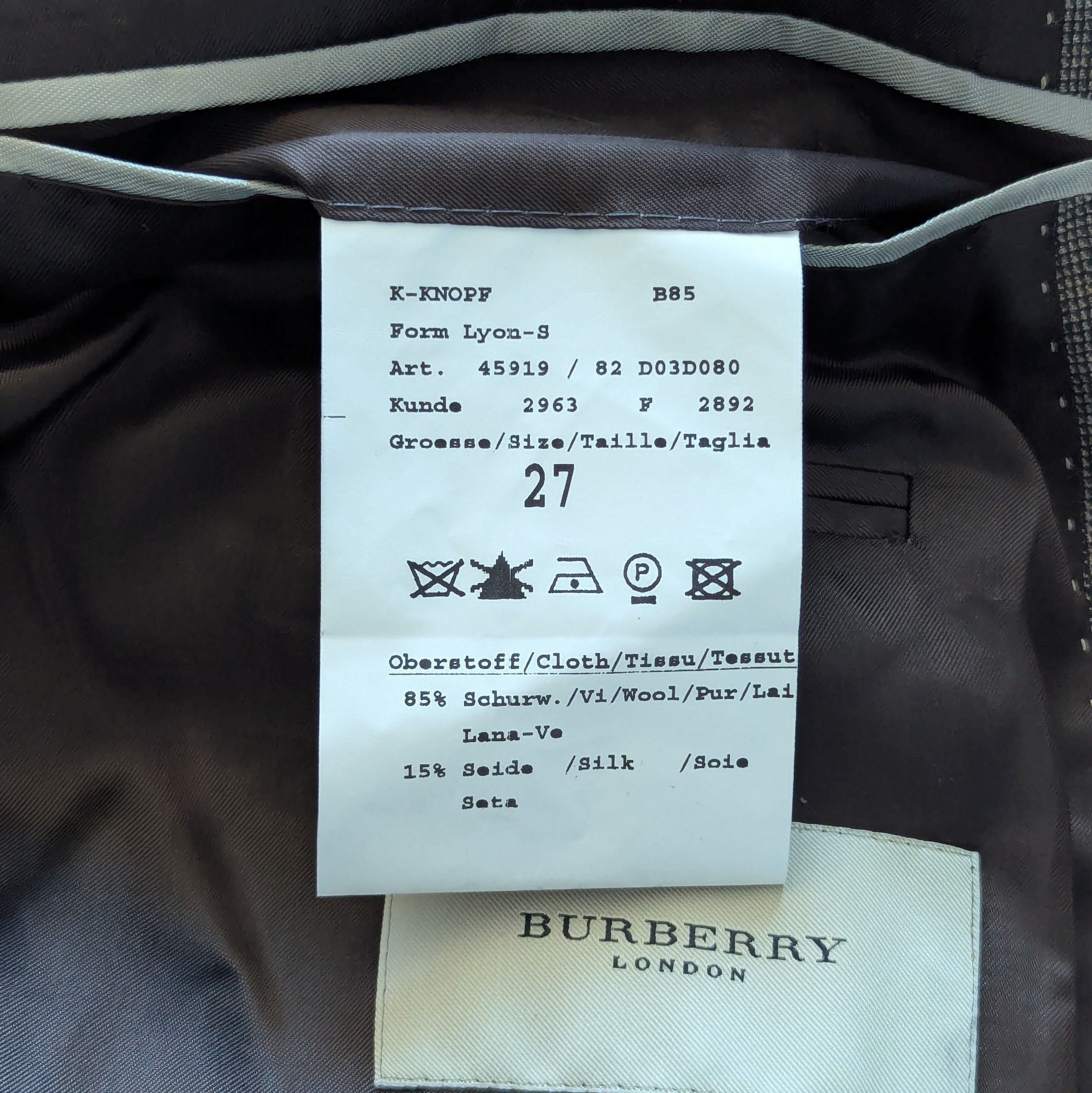 Burberry BURBERRY London K-Knoff Wool & Silk Blazer Jacket Luxury Size 44R - 13 Thumbnail