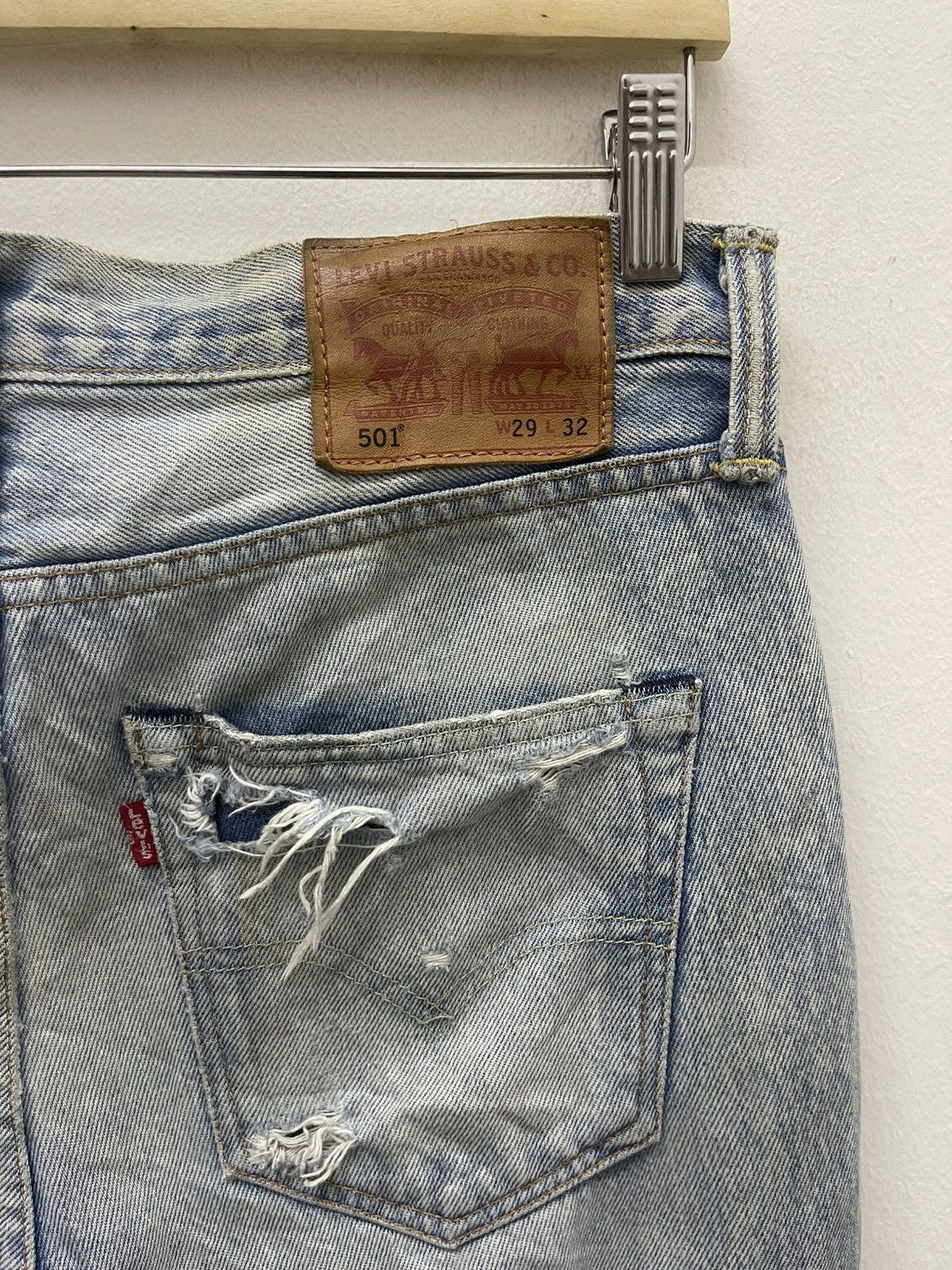 Levi's Vintage Clothing Rare LEVIS 501 Made in Mexico Distressed Grunge Style Size US 29 - 15 Thumbnail