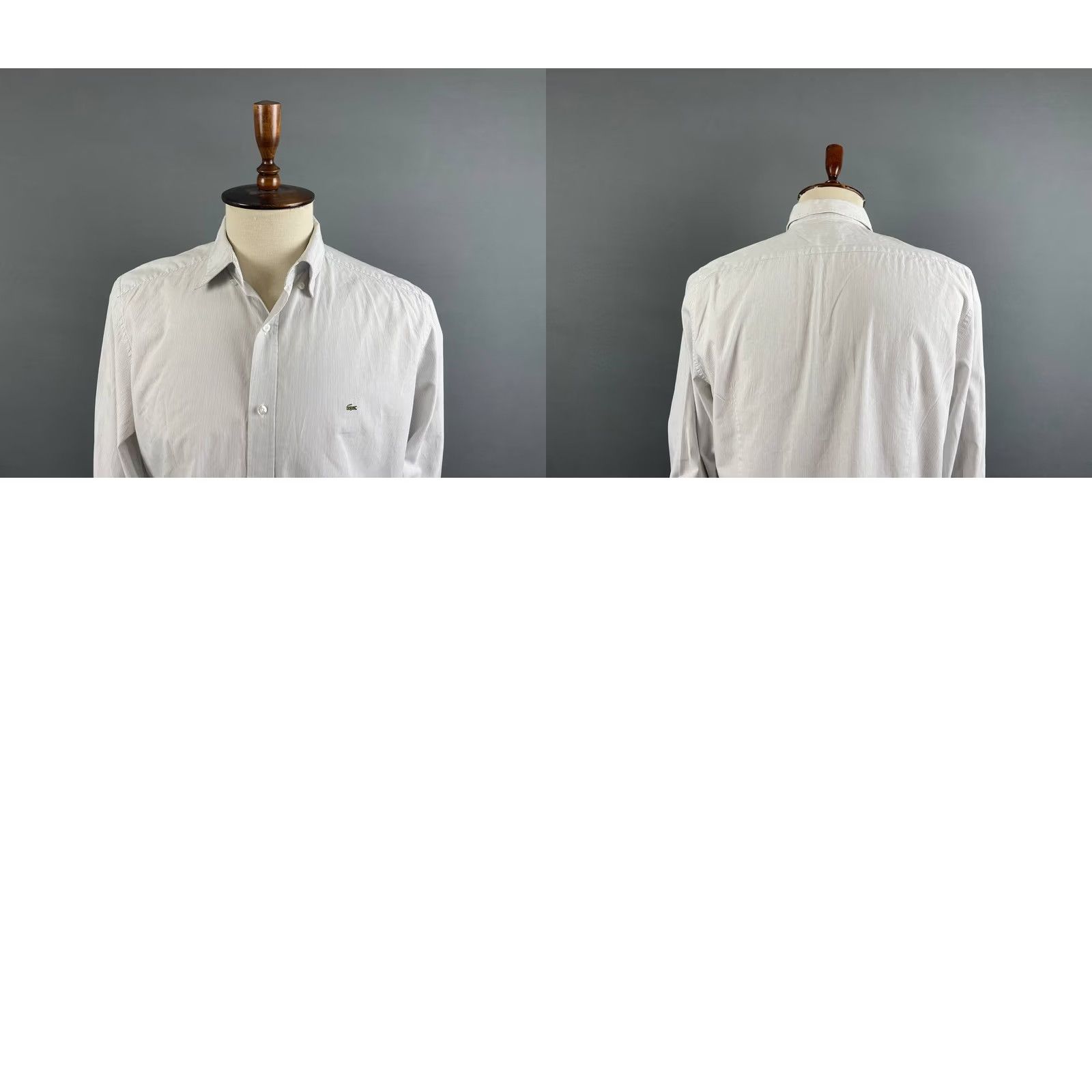 Lacoste Lacoste Casual Shirt Size 41 White Striped Cotton Long Sleeve Regular-Fit Mens Size US L / EU 52-54 / 3 - 9 Thumbnail