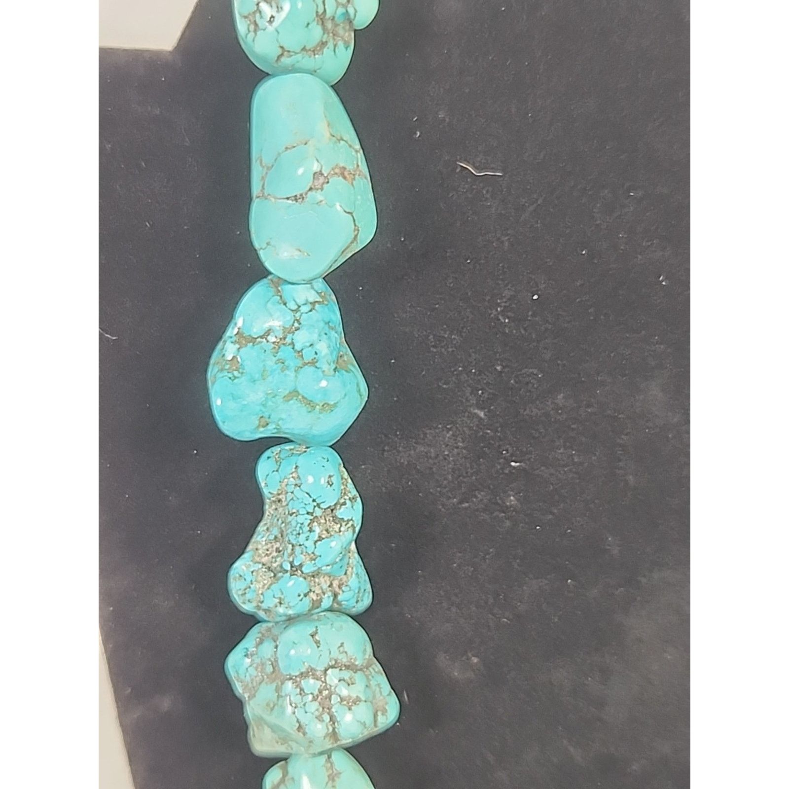 Other Vintage Large Chunky Rough Turquoise Necklace Size ONE SIZE - 3 Thumbnail