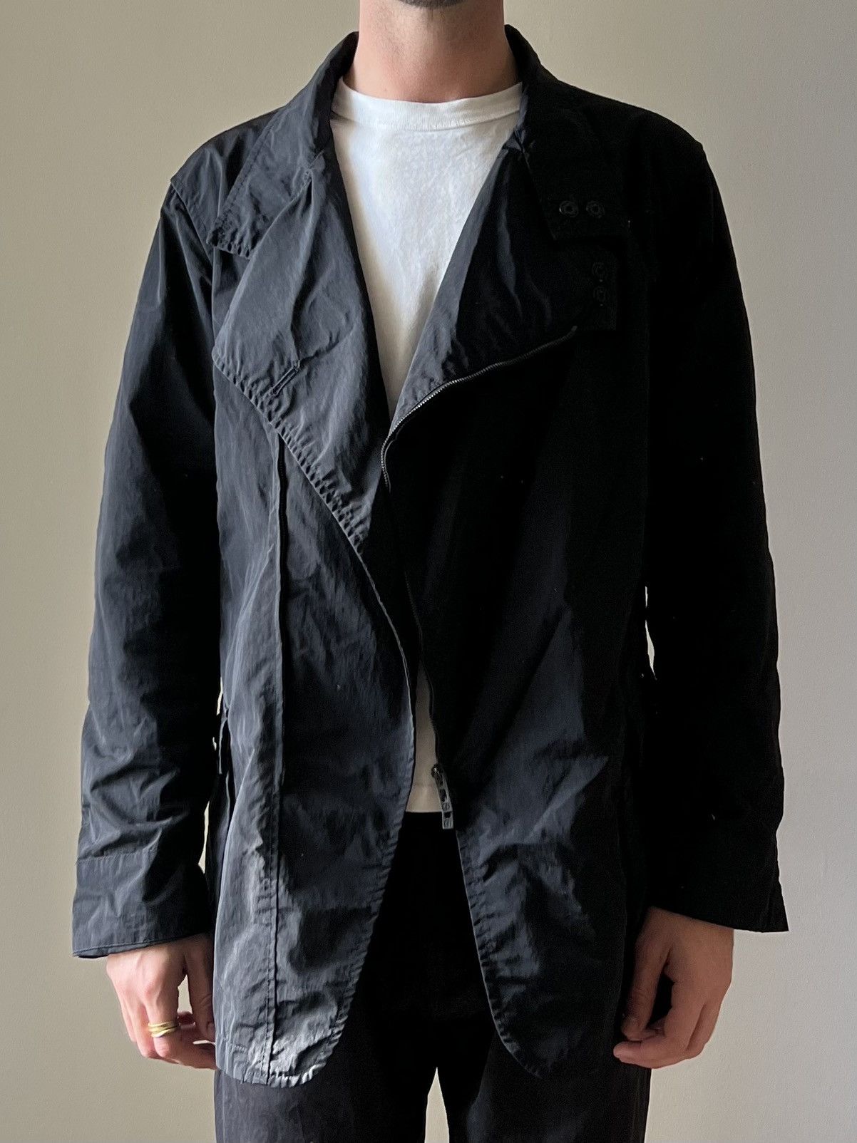 Giorgio Armani Giorgio Armani Black Label Asymmetrical Technical Zip Jacket Size US L / EU 52-54 / 3 - 9 Thumbnail