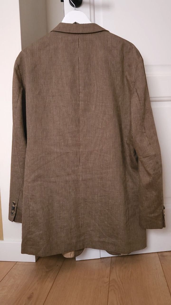 Hugo Boss Vintage Hugo Boss Sunderland Linen & Cotton Striped Blazer Size 44L - 2 Thumbnail
