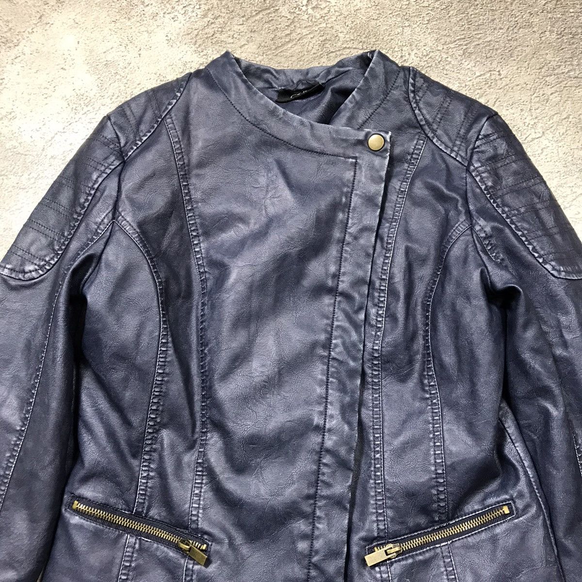 Japanese Brand VINTAGE Y2K LEATHER JACKET JAPAN CASUAL STREETWEAR 90s Size M / US 6-8 / IT 42-44 - 3 Thumbnail