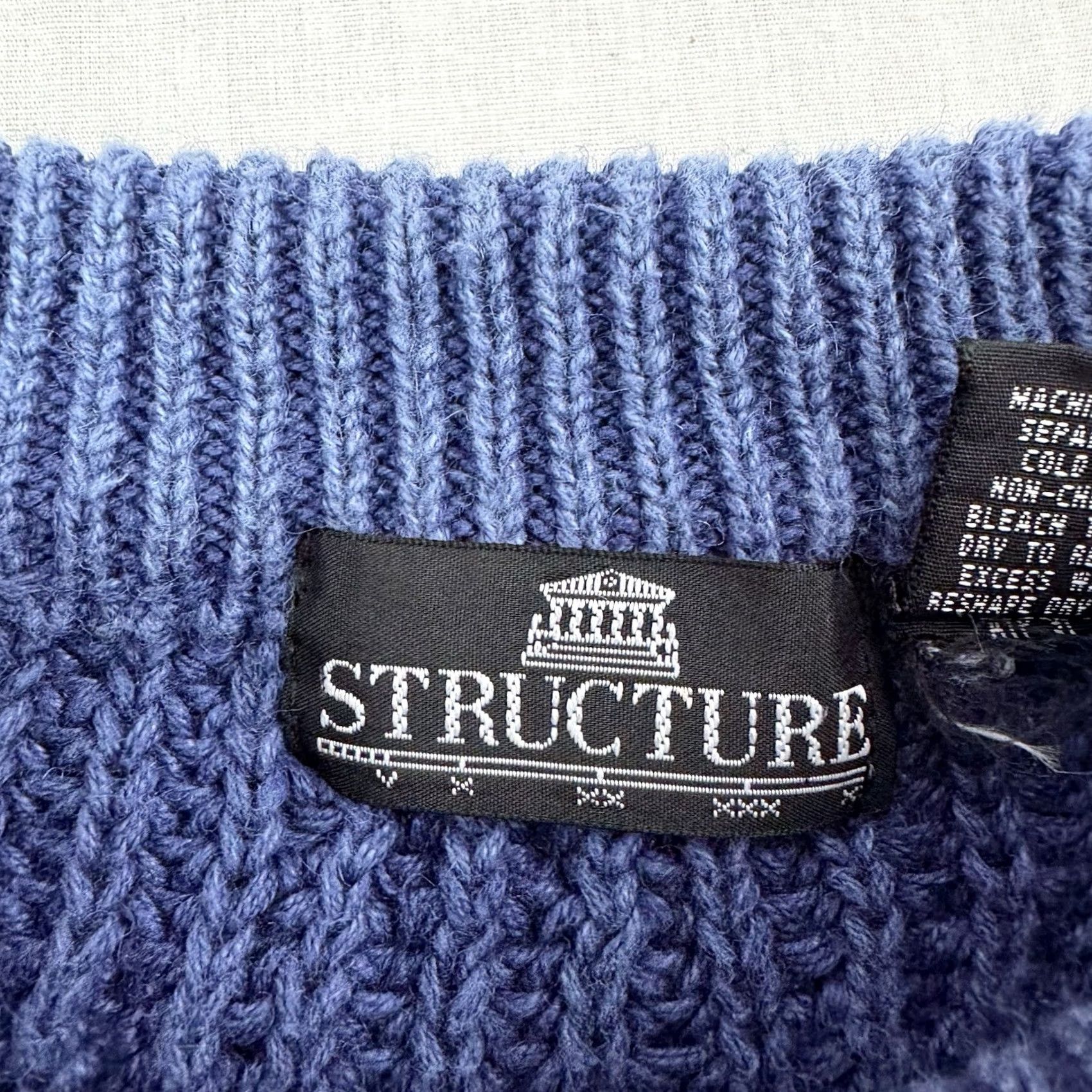 Vintage VINTAGE Structure Sweater Adult XL Pullover Chunky Heavyweight 90s Classic USA Size US XL / EU 56 / 4 - 3 Thumbnail