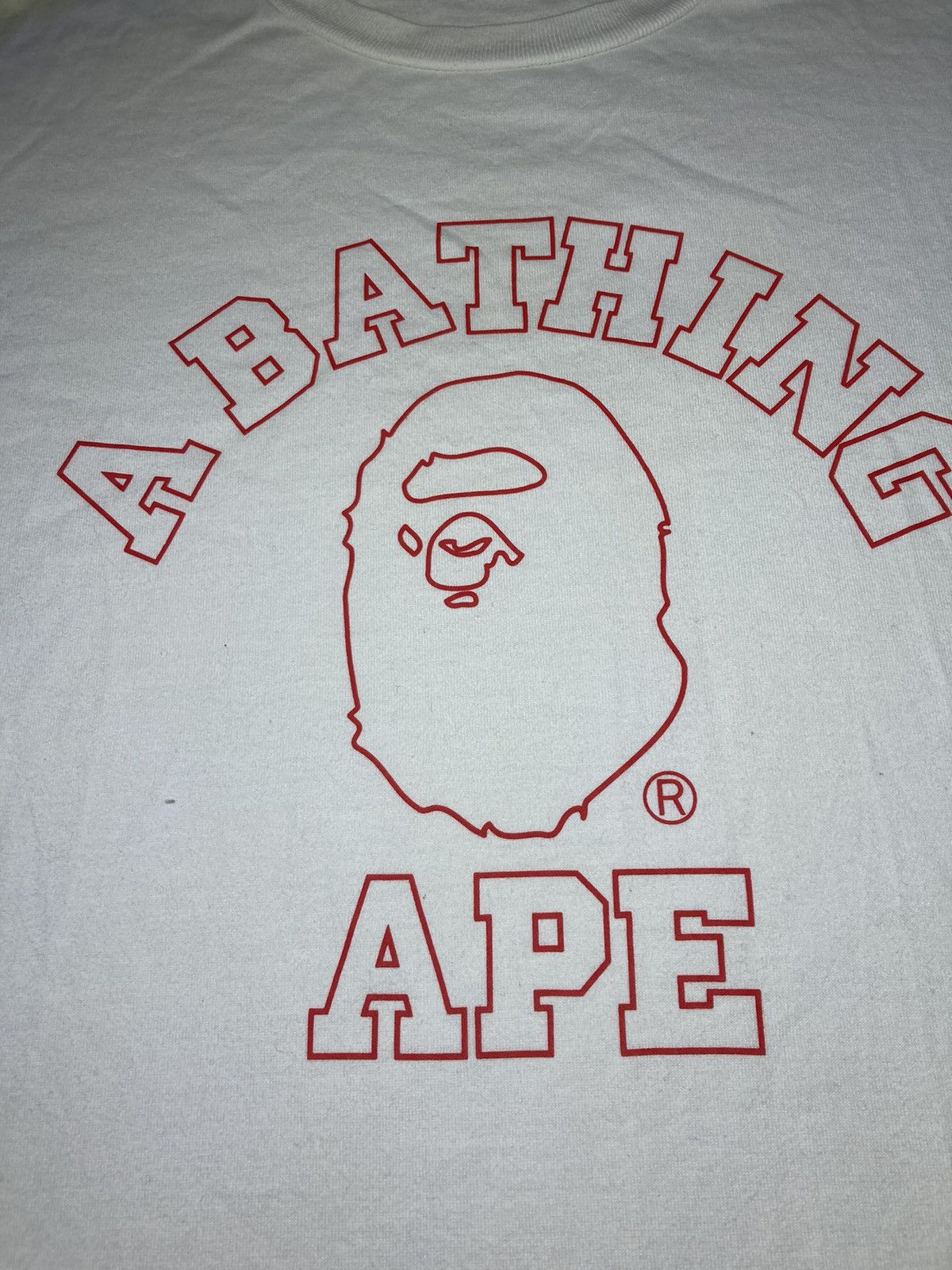 Bape 2015 Bape Split Cut Reconstructed Tee White College Logo OG Size US L / EU 52-54 / 3 - 5 Thumbnail