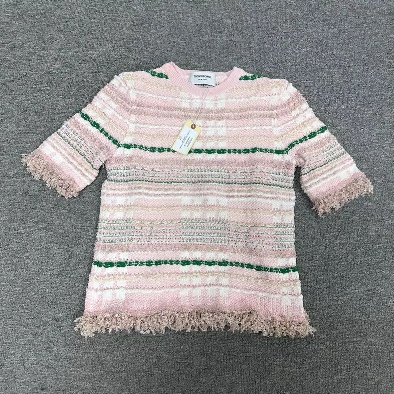 Thom Browne Thom Browne Striped Fringe Short Sleeve Top - dmc Size US M / EU 48-50 / 2 - 1 Thumbnail