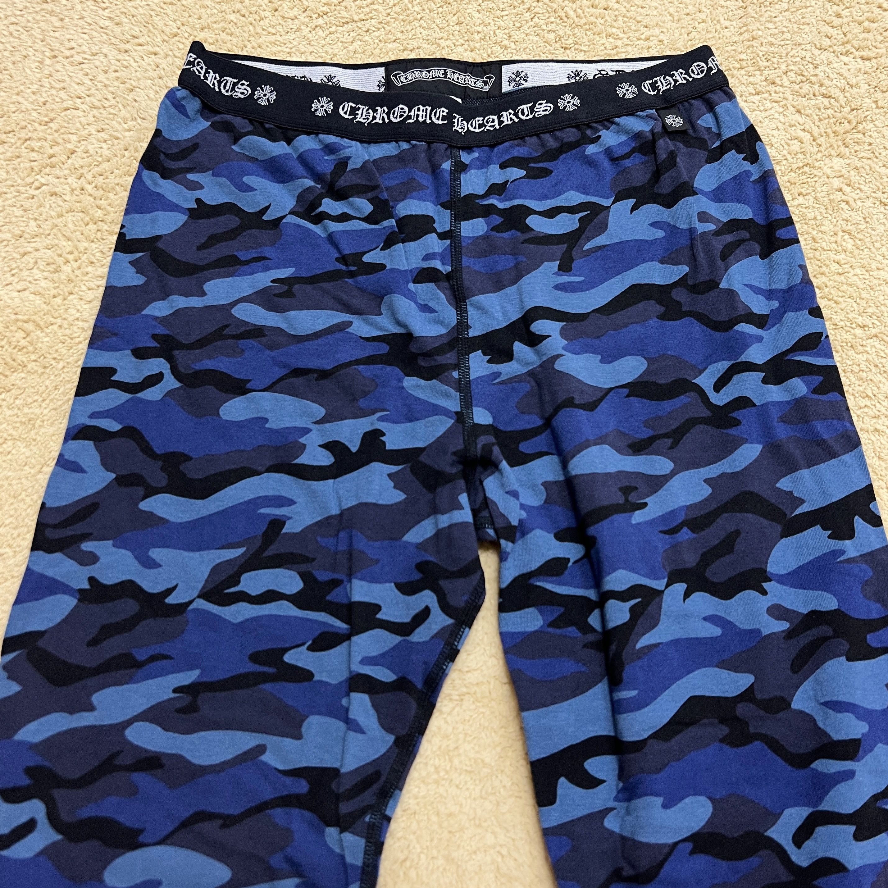 Chrome Hearts Chrome Hearts Blue Camo Horseshoe Logo Print Leggings Size 29" - 1 Thumbnail