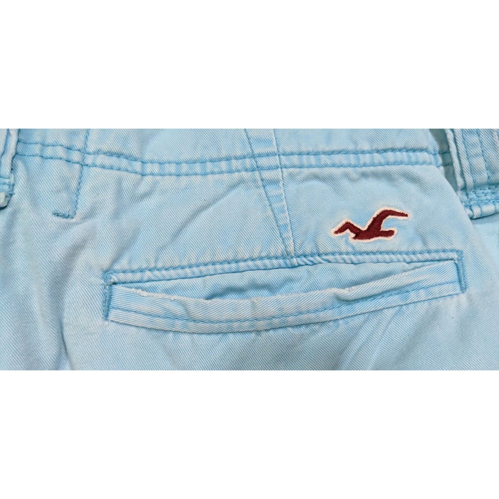 Hollister Preppy Light Blue Summer Shorts by Hollister Size US 32 / EU 48 - 4 Thumbnail