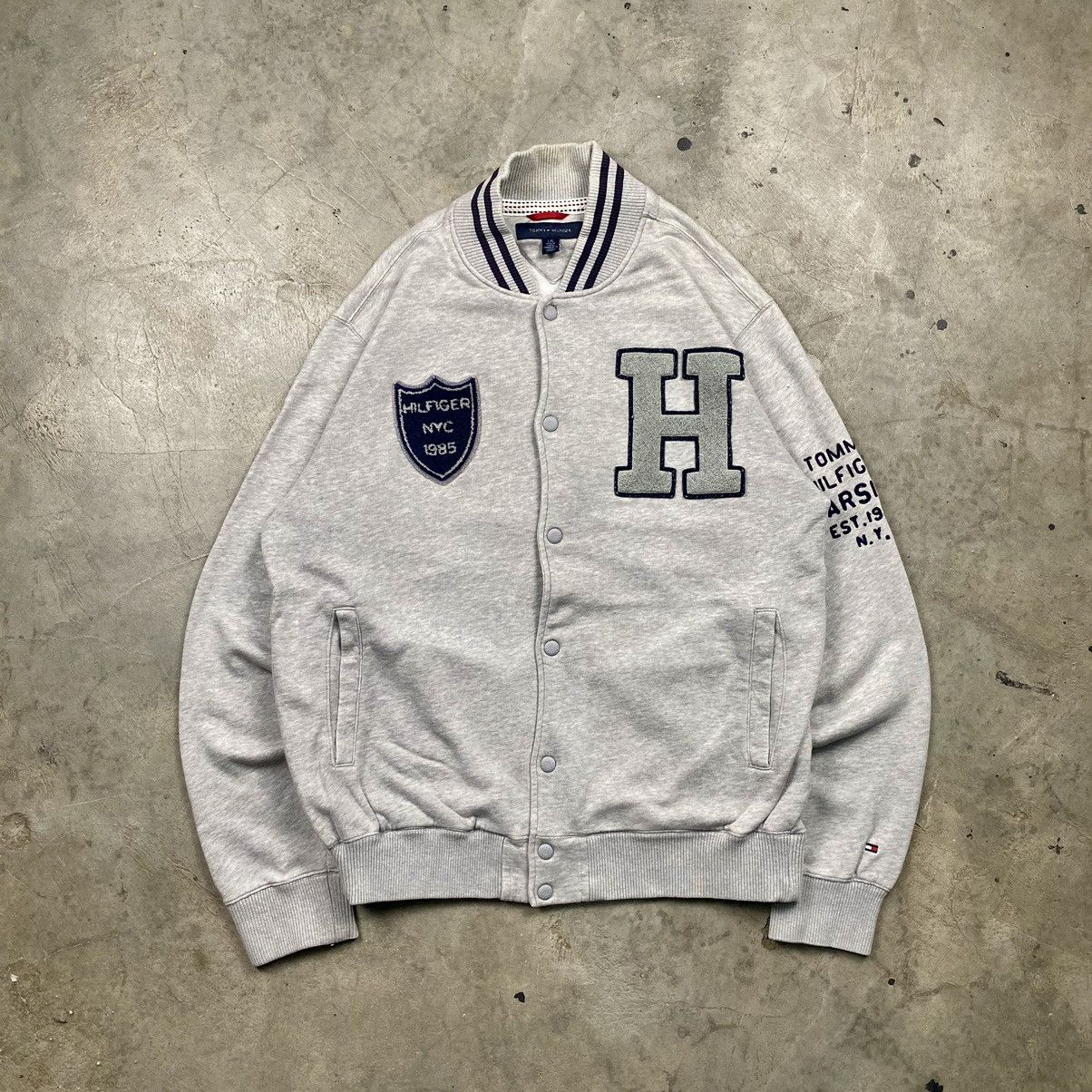 Tommy Hilfiger Rare y2k Tommy Hilfiger Varsity Sweater Jacket Size US L / EU 52-54 / 3 - 1 Thumbnail