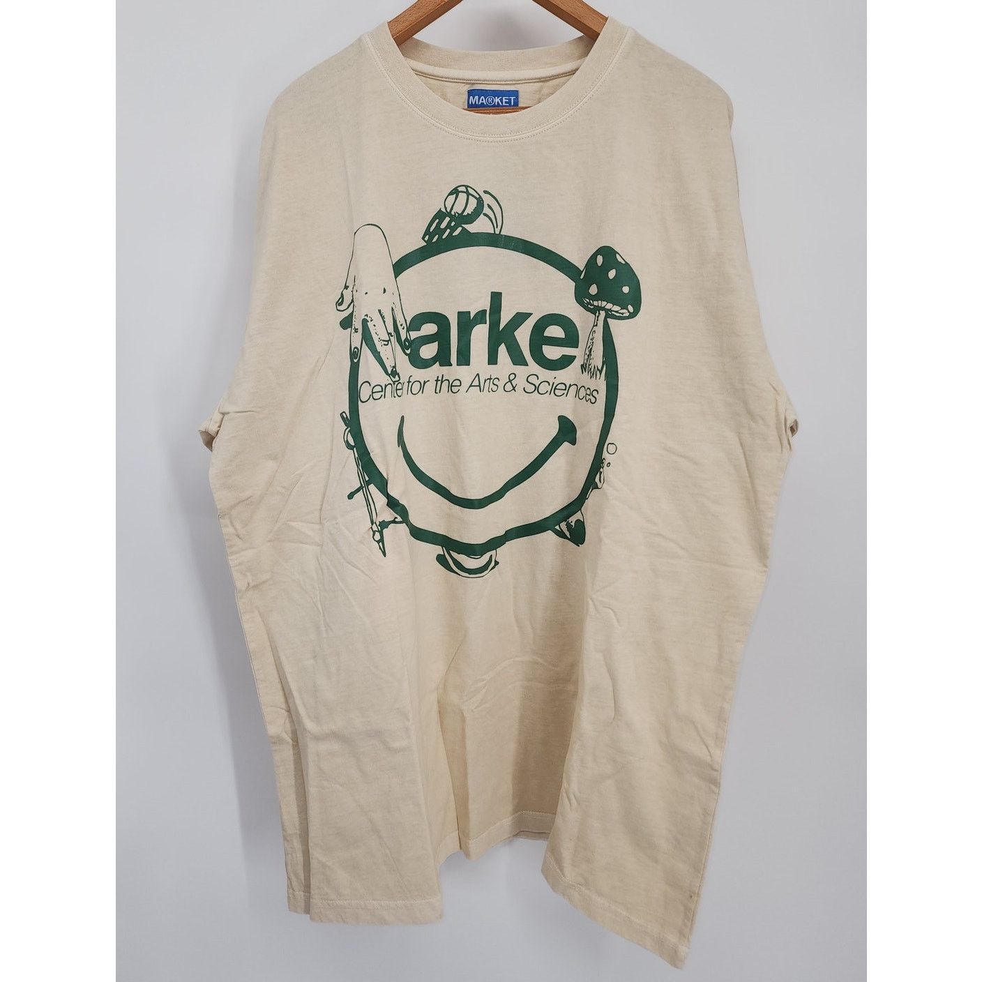 Market Market Beige Printed Short Sleeve T-Shirt Men's Size XXL Size US XXL / EU 58 / 5 - 8 Thumbnail