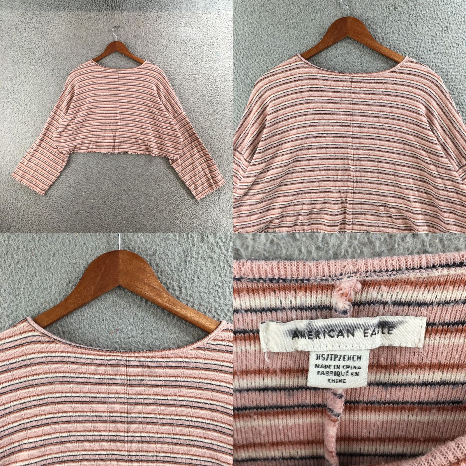 American Eagle Outfitters American Eagle Outfitters Sweatshirt Womens XS Multicolor Stripe Long Sleeve Casual Pullover Crew Neck Knit Logo Size XS / US 0-2 / IT 36-38 - 8 Thumbnail