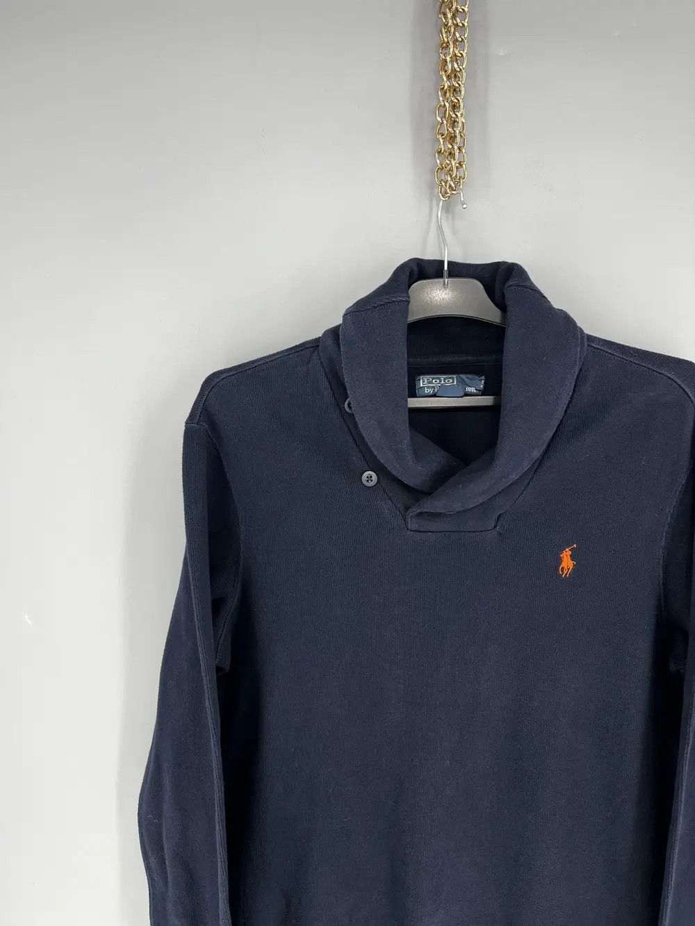 Polo Ralph Lauren Retro Polo Ralph Lauren Blue Shawl Collar Sweatshirt Size US M / EU 48-50 / 2 - 4 Thumbnail