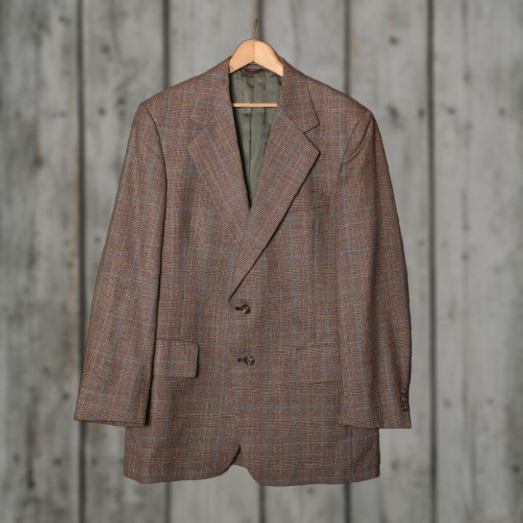 Hart Schaffner Marx VINTAGE Hart Schaffner Marx Brown Prince of Wales Plaid Sport Coat 41L Men Size US XS / EU 42 / 0 - 1 Thumbnail