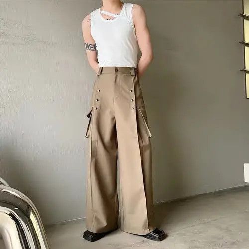 Japanese Brand × Vintage Men's Casual Wide Leg Trousers Pants Size US 34 / EU 50 - 1 Thumbnail