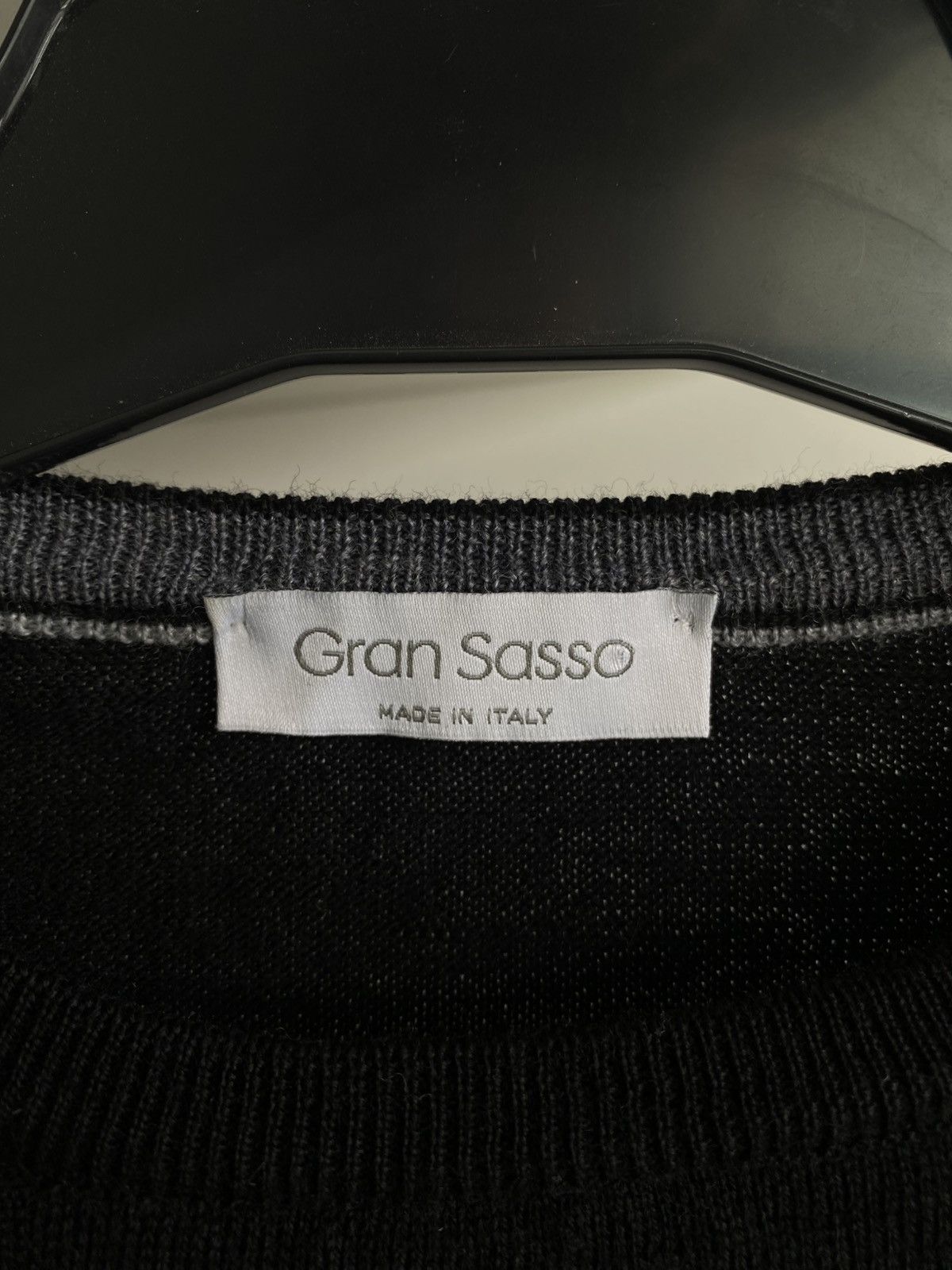 Gran Sasso Gran Sasso Virgin Wool Black Knit Sweater luxury designer Size US L / EU 52-54 / 3 - 2 Thumbnail