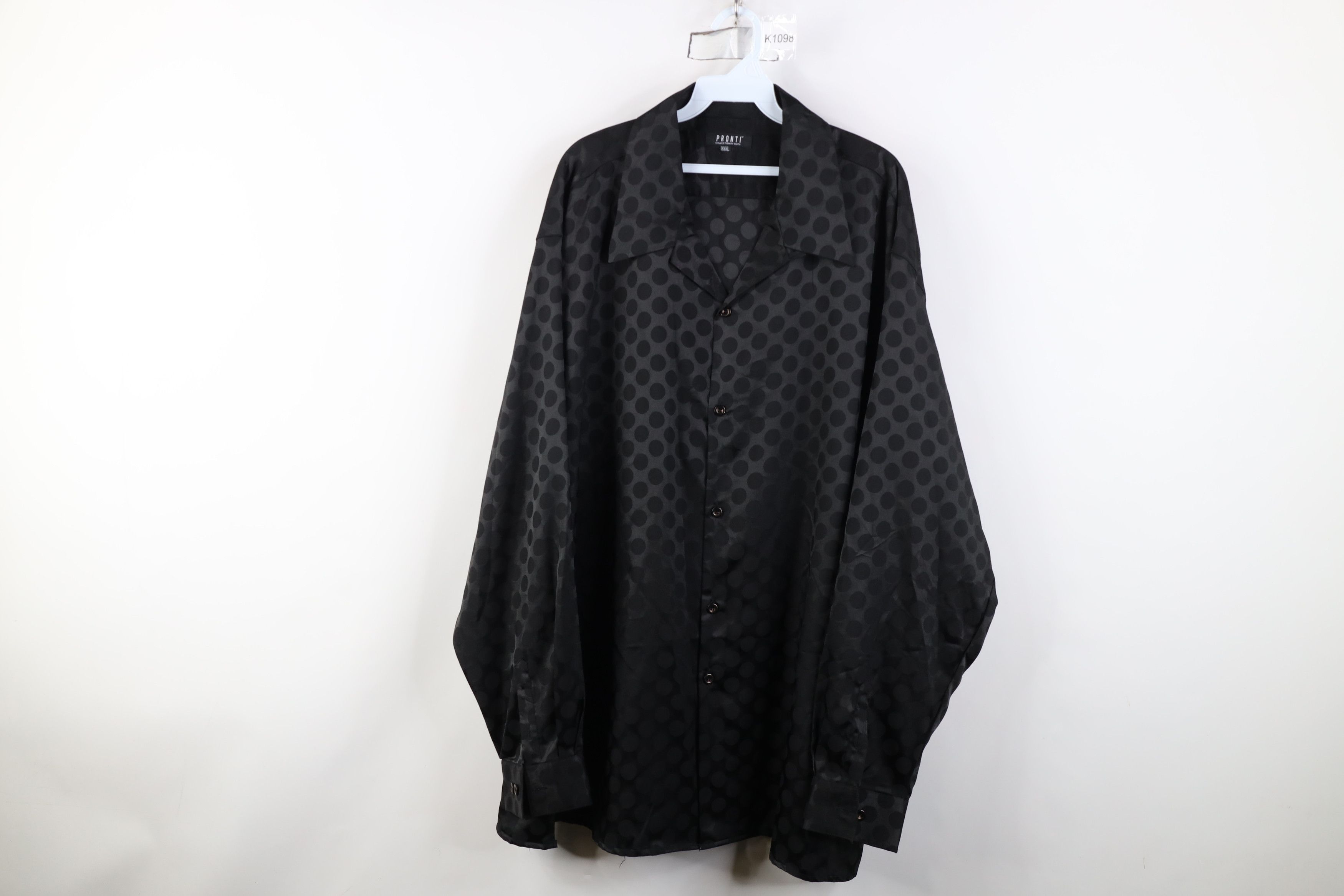 Vintage Vintage 90s Y2K Streetwear Polka Dot Button Shirt Black Size US XXL / EU 58 / 5 - 1 Thumbnail