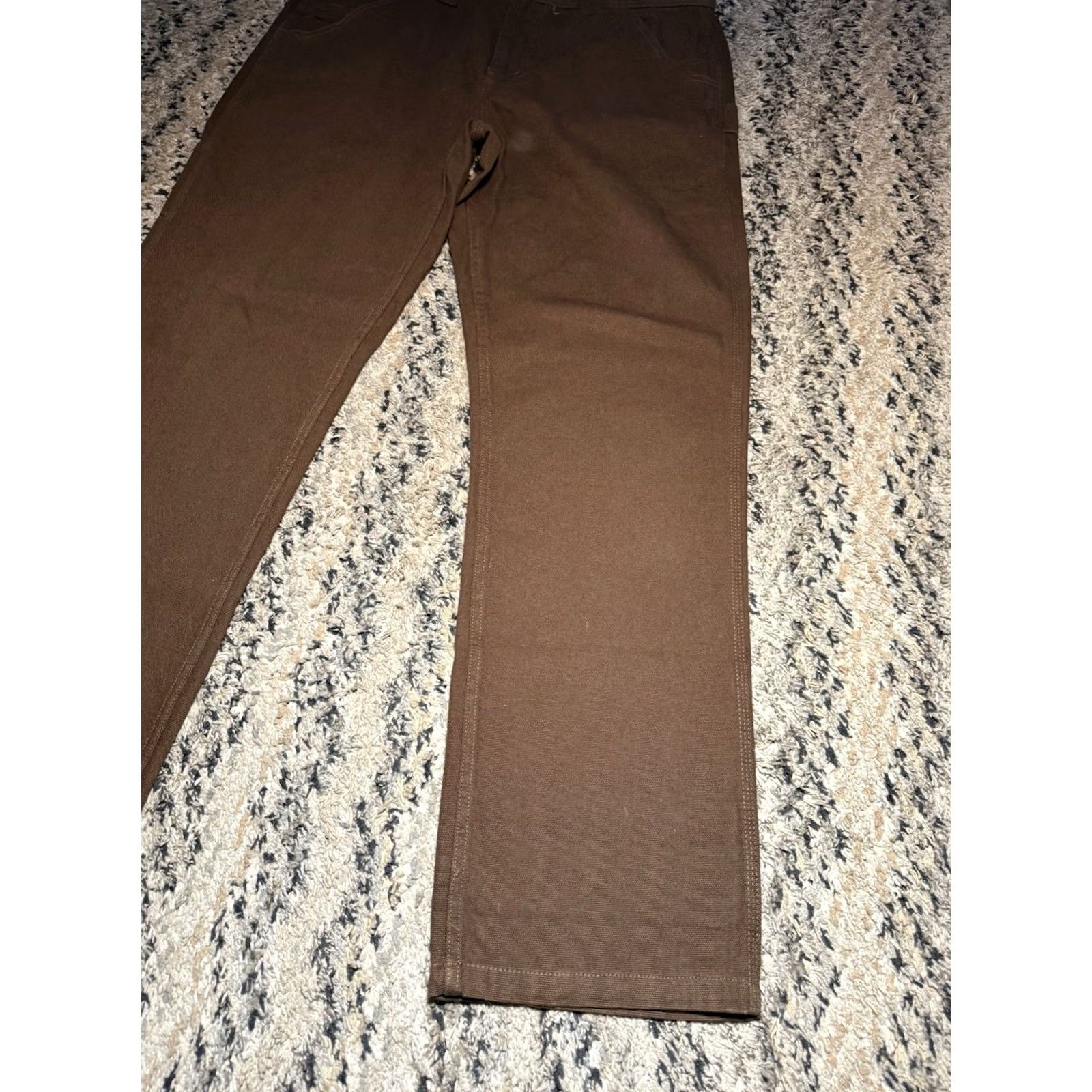 Vintage Seager Bison Pants Relaxed Fit Mens 38x34 Brown Canvas Work Pant Outdoors NICE!! Size US 38 / EU 54 - 4 Thumbnail