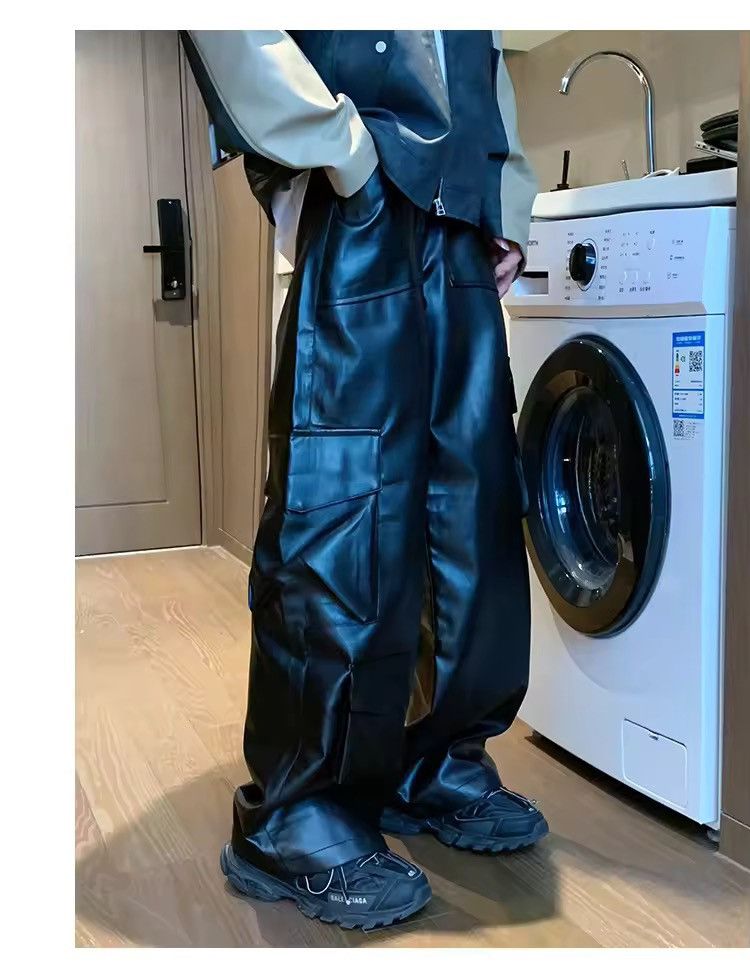 Japanese Brand × Leather Men Elastic Waist Mopping Trousers Size US 30 / EU 46 - 5 Thumbnail