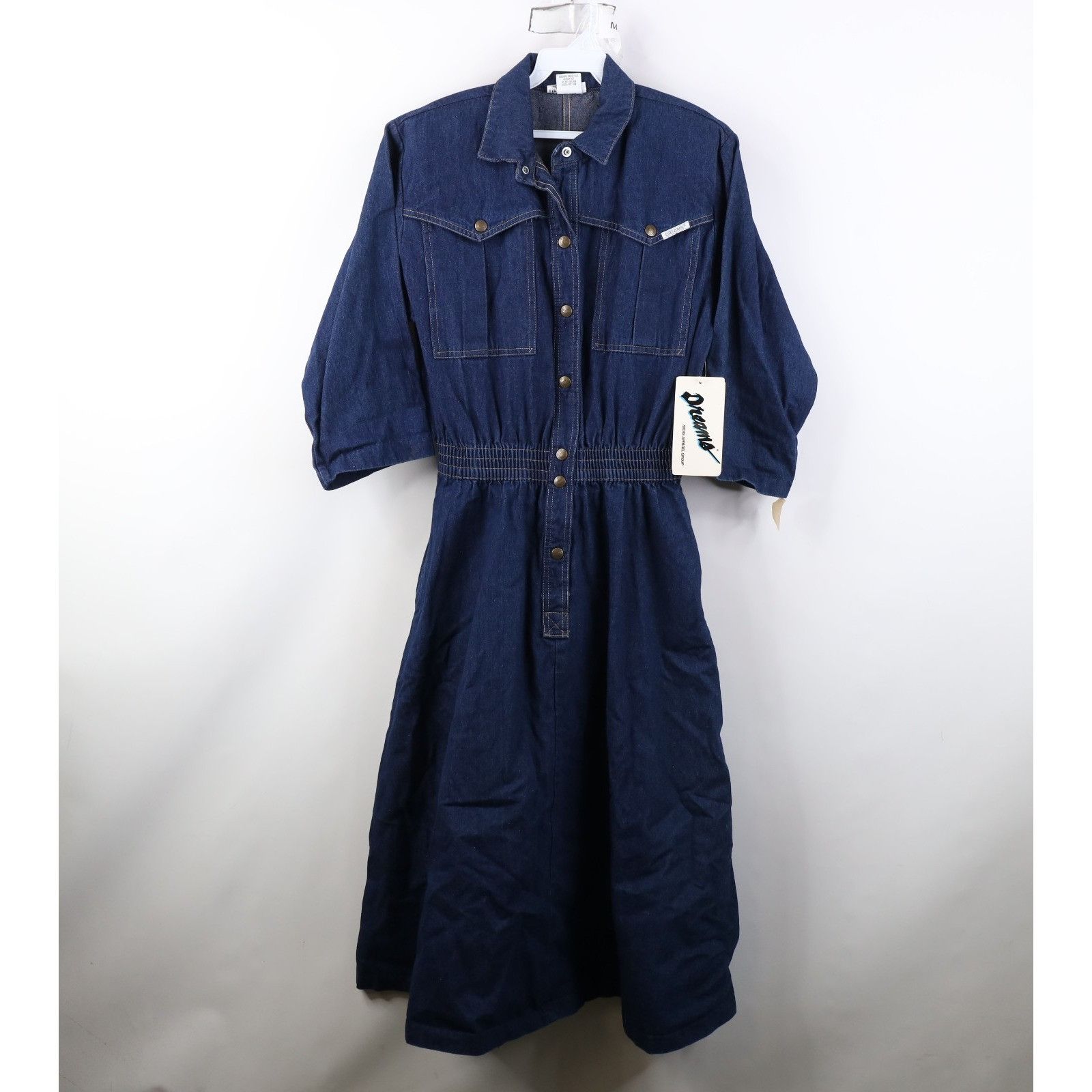 Vintage Deadstock Vintage 70s 80s Streetwear Long Sleeve Denim Dress Size M / US 6-8 / IT 42-44 - 1 Thumbnail