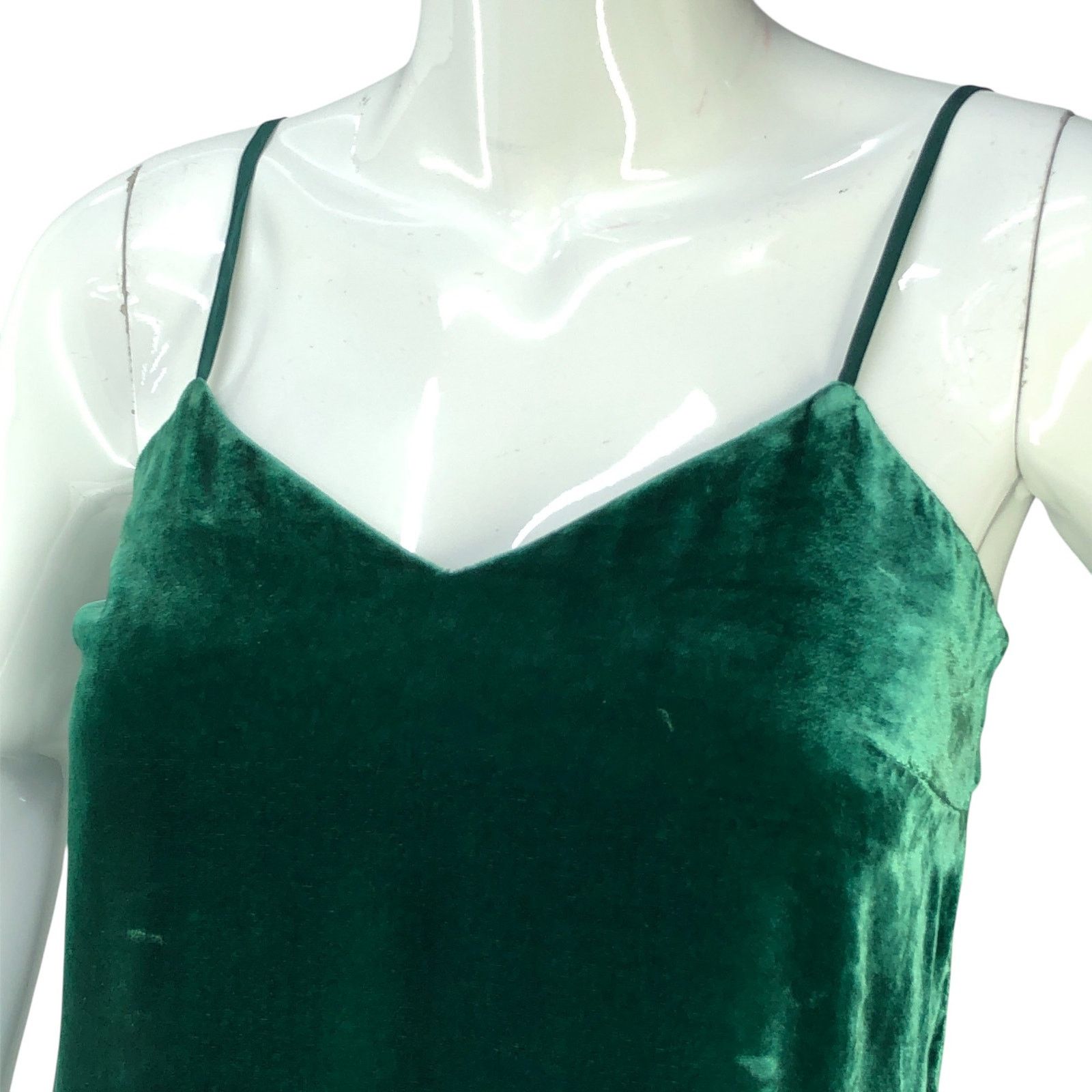 J.Crew J Crew Size 00P Top Velvet Peplum Cami Silk Blend Green Size XXS / US 00 / IT 34 - 2 Thumbnail