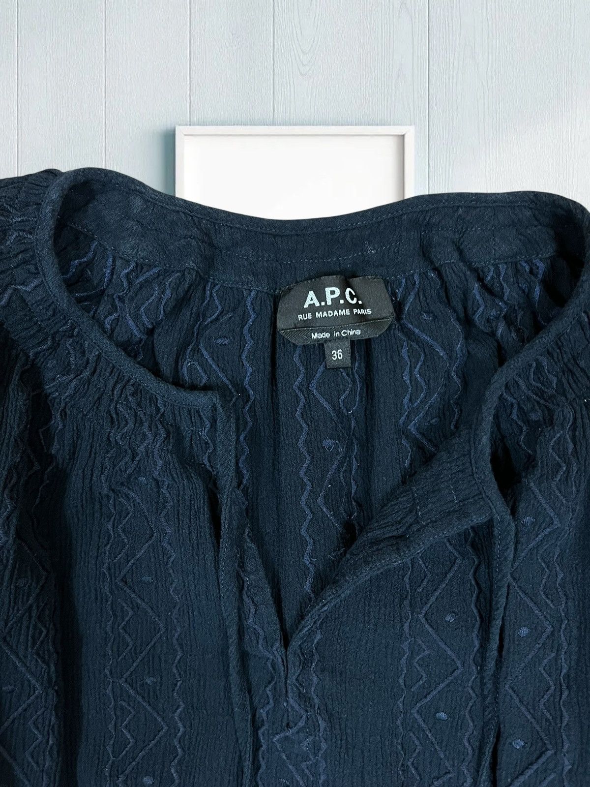 A.P.C. A.P.C. navy blouse size 38 / M Size M / US 6-8 / IT 42-44 - 5 Thumbnail