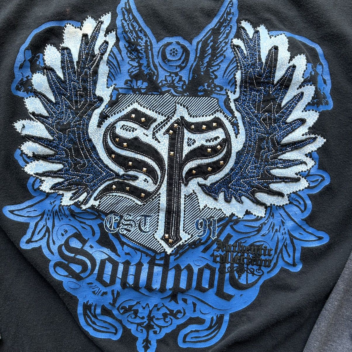 Southpole Vintage double layered studded long sleeve Size US XL / EU 56 / 4 - 4 Thumbnail
