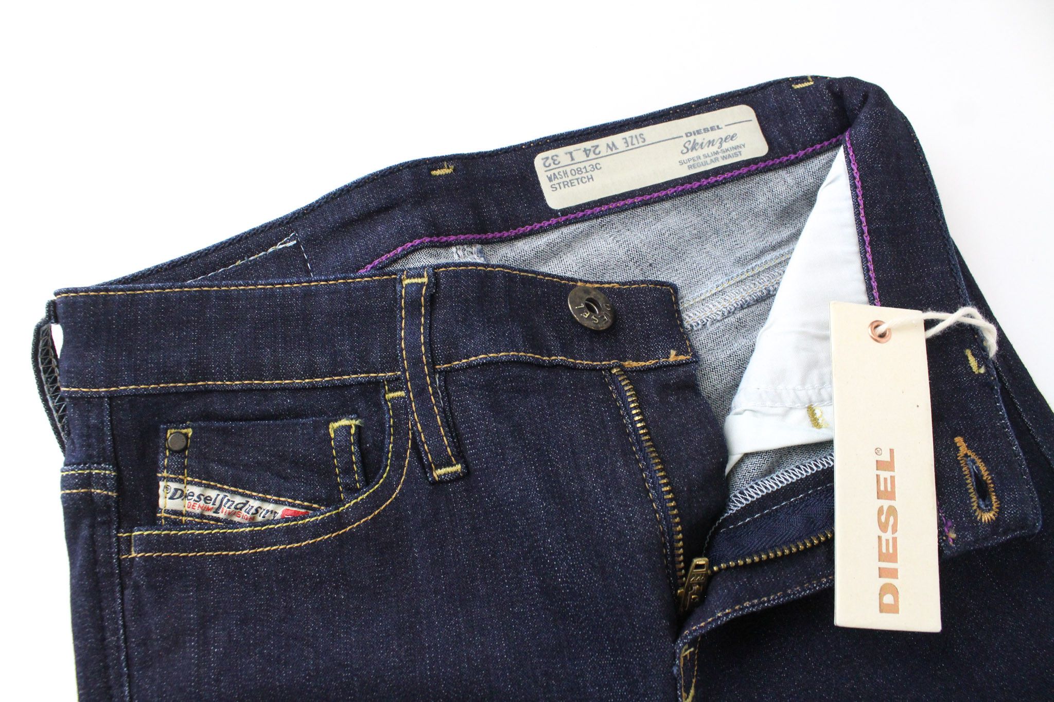 Diesel SKINZEE 0813C W24/L32 Blue Super Slim Stretch Jeans 69611 Size 24" / US 00 / IT 34 - 3 Thumbnail