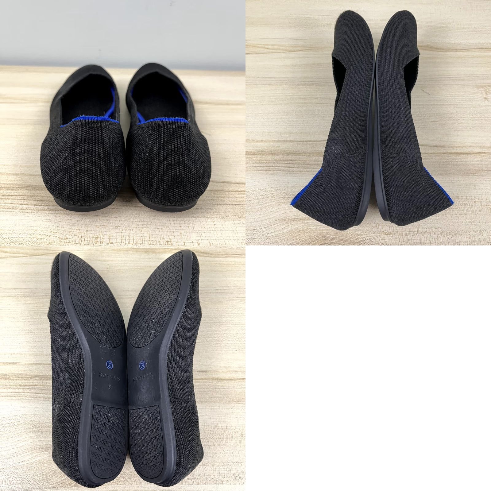 Vintage ROTHY’S Ballet Flat Womens 8 Black Round Toe Slip On Office Business Shoes Size US 8 / IT 38 - 8 Thumbnail