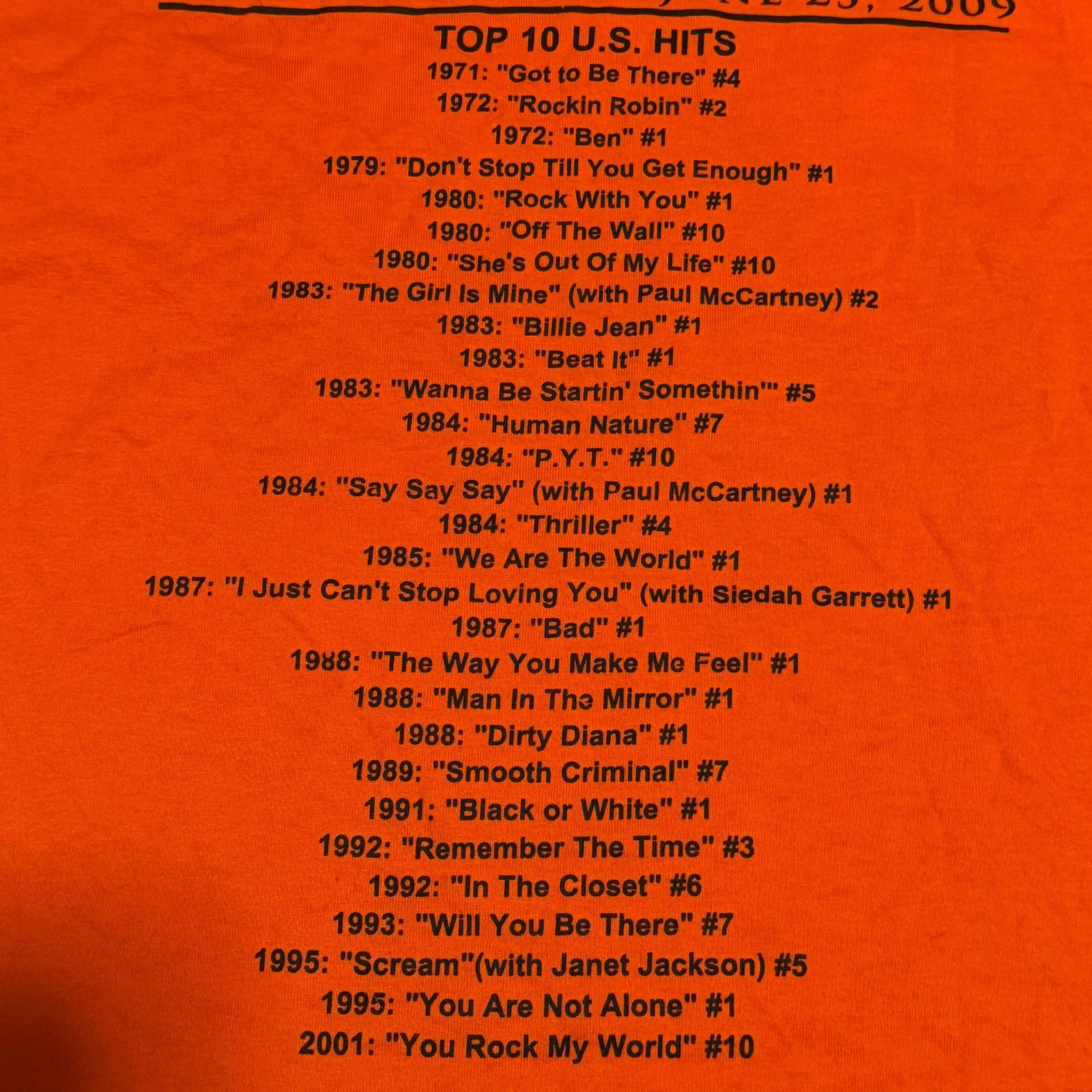 Jerzees 2009 Michael Jackson Memorial Shirt Size Small King of Pop Size US S / EU 44-46 / 1 - 5 Thumbnail