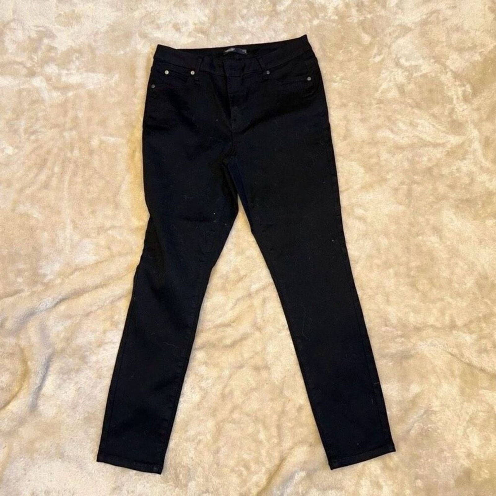 Vera Wang Simply Vera by Vera Wang Skinny Black Jeans | Sz 10 Size 32" / US 10 / IT 46 - 5 Thumbnail