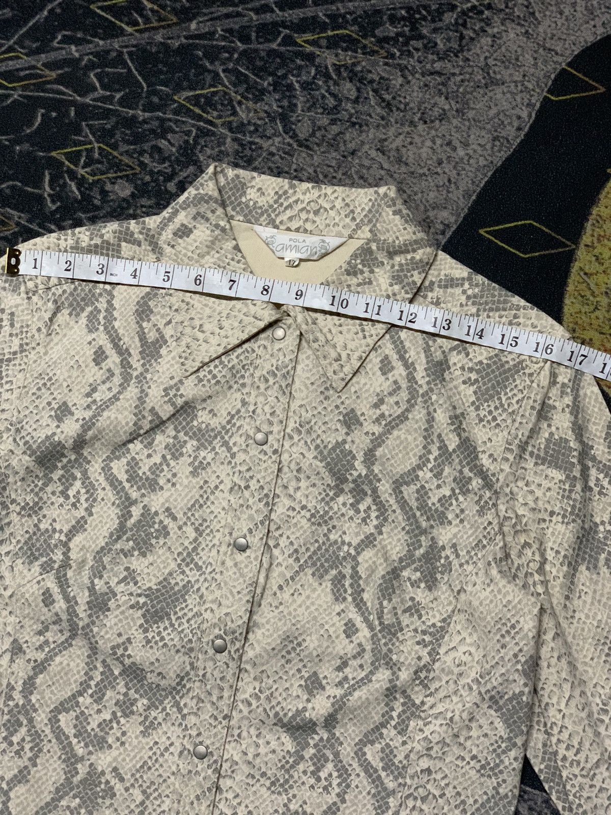 If Six Was Nine × Japanese Brand × Yasuyuki Ishii 💥ARCHIVE💥 Vintage Pola Amian Python Skin Design Snap Button Size US S / EU 44-46 / 1 - 8 Thumbnail