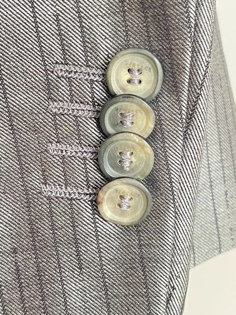 Versace Versace Silver-gray rainfiligree jacquard pattern suit Size 46S - 4 Thumbnail
