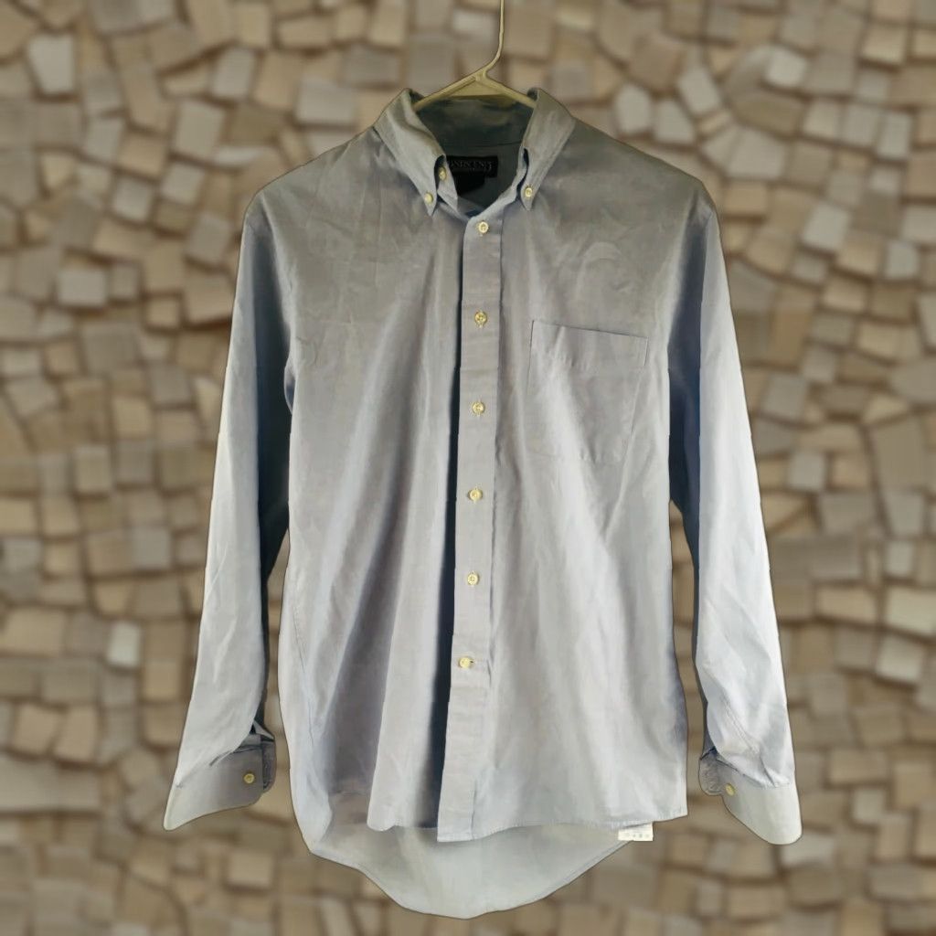 Vintage Land's End Shirt Men’s 14.5 33 Blue Button-Down Long Sleeve Front Pocket Reg. Dress Shirt Size US S / EU 44-46 / 1 - 1 Thumbnail