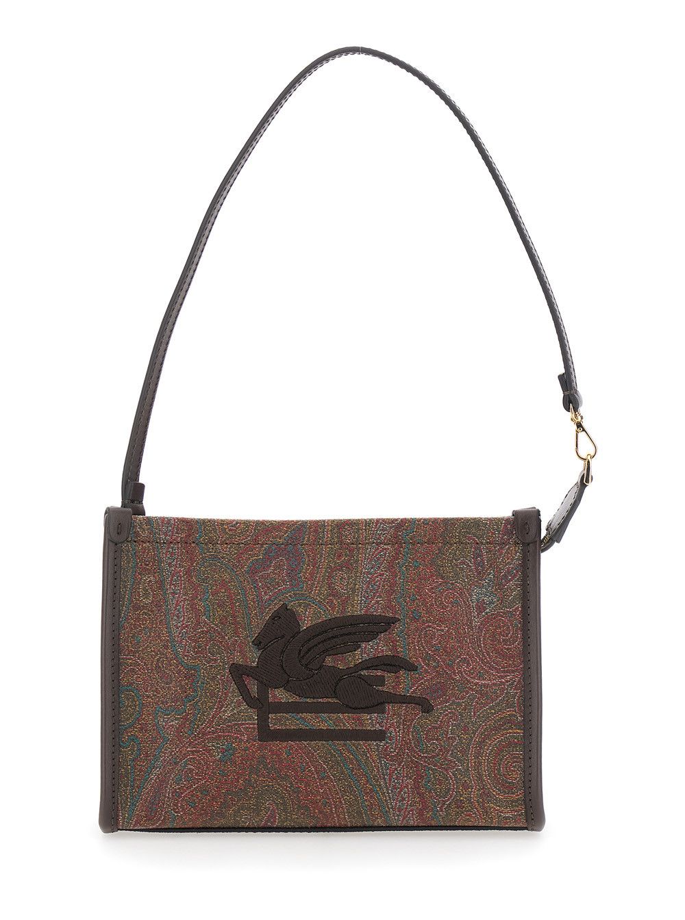 Etro Arnica' Clutch with Embroidered Logo on Front and All-Over Pattern in Brown Cotton Blend for Women Size ONE SIZE - 1 Thumbnail