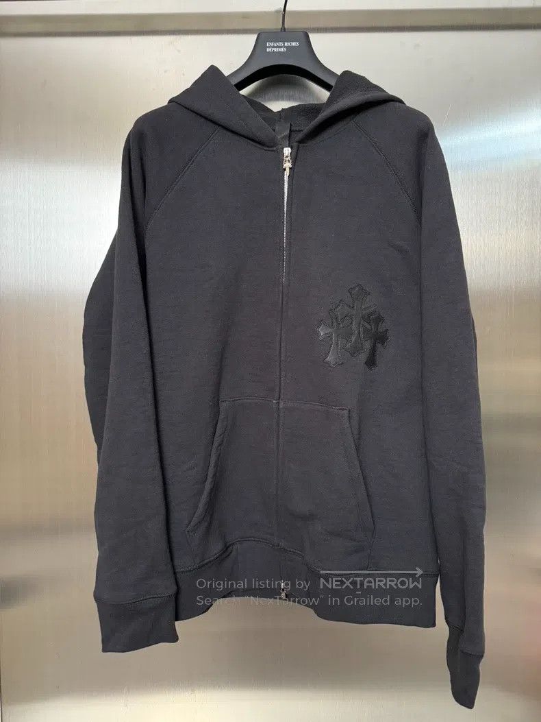 Chrome Hearts CHROME HEARTS Size XL Three-cross leather hoodie Size US XL / EU 56 / 4 - 1 Thumbnail
