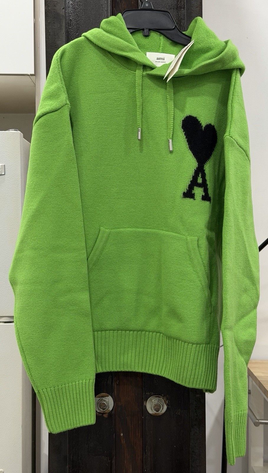 AMI Ami Paris Ami de Coeur Merino Wool Knit Green Hood Large Size US L / EU 52-54 / 3 - 1 Thumbnail