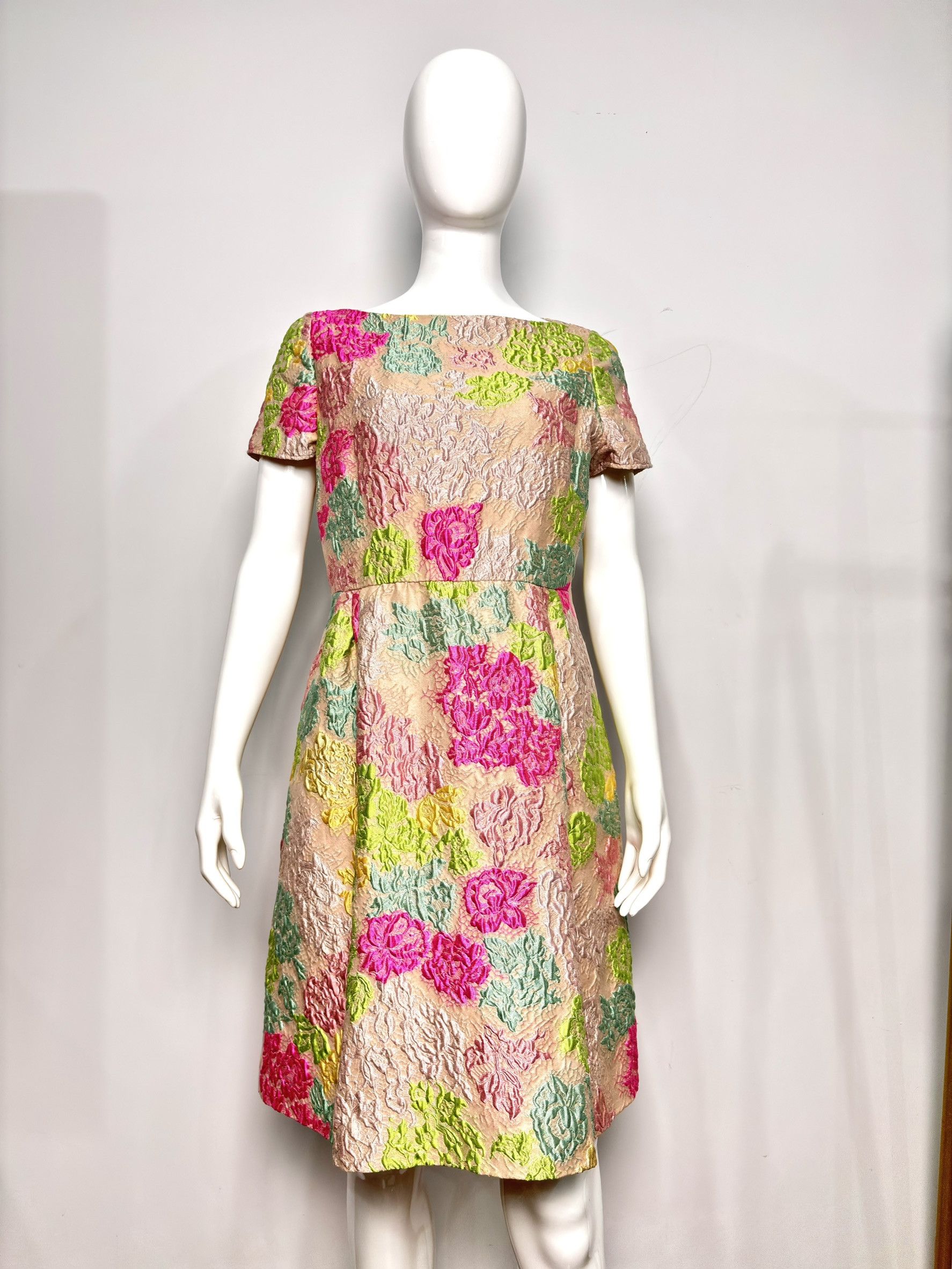 Valentino Valentino Floral Jacquard Silk Blend Dress Size L / US 10 / IT 46 - 1 Thumbnail