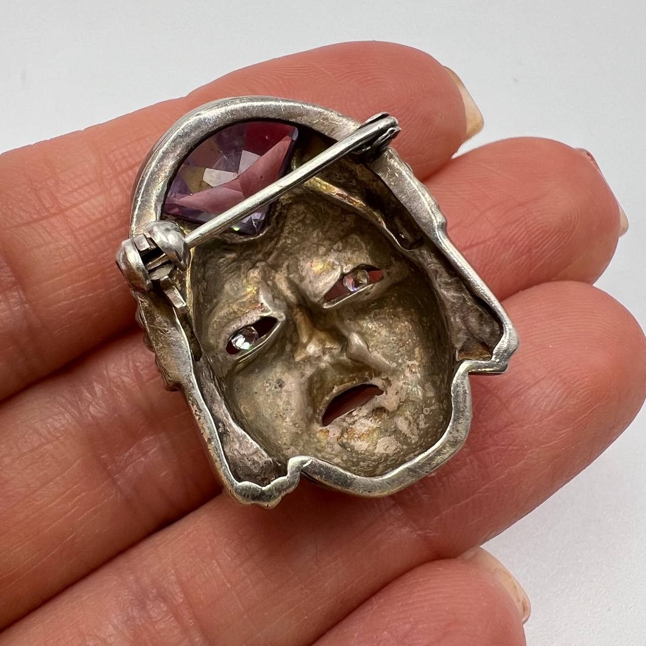 Jewelry Antique Gothic Women's Pin Brooch Face Silver 800 Artisan Size ONE SIZE - 6 Thumbnail