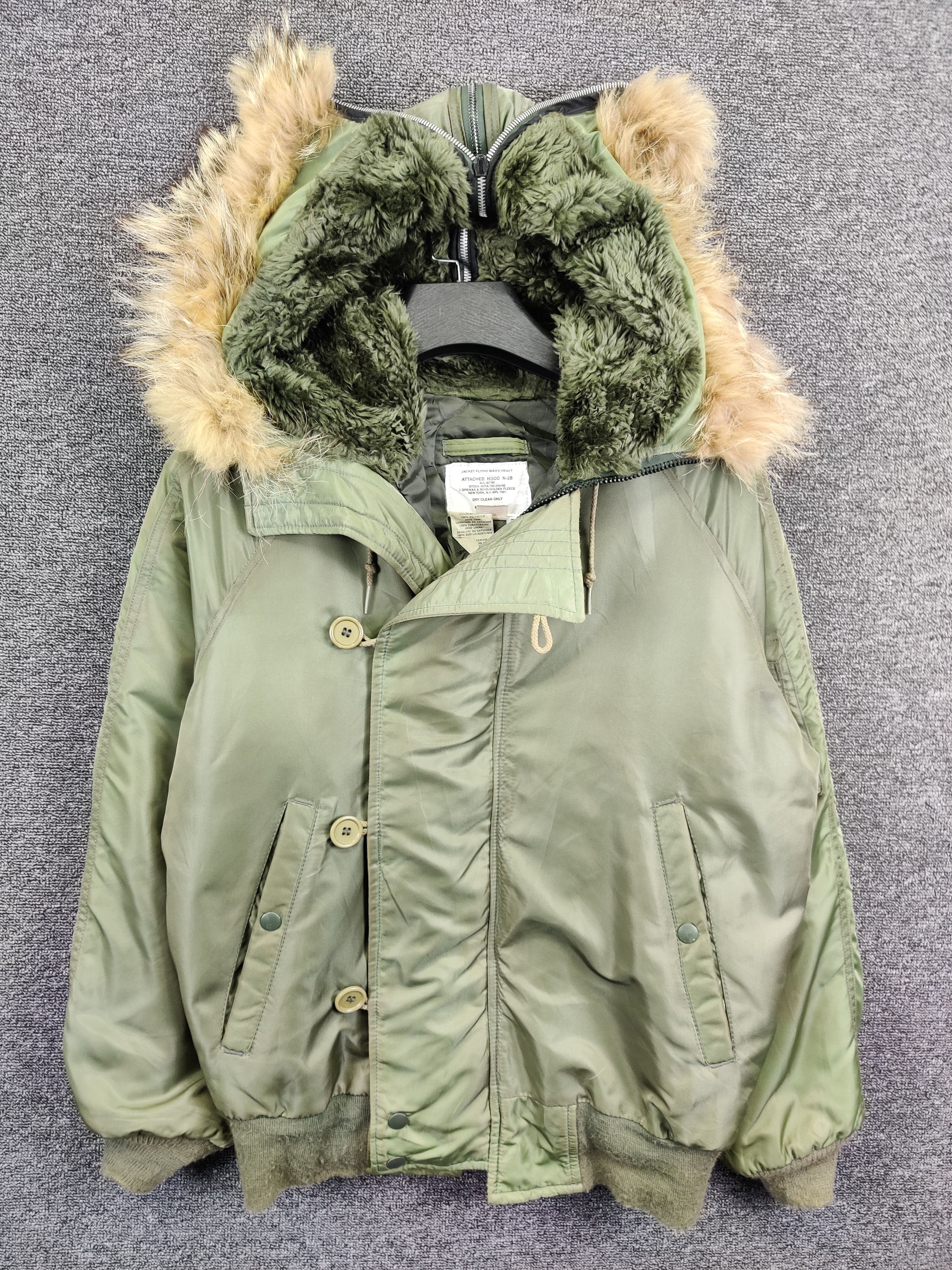 Vintage 90's I Spiewak N-2B Faux Due Attached Hooded Bomber