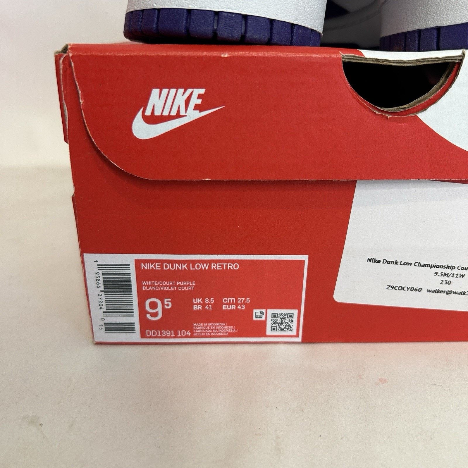 Nike Nike Dunk Low Retro Championship "Court Purple" Size US 9.5 / EU 42-43 - 5 Thumbnail