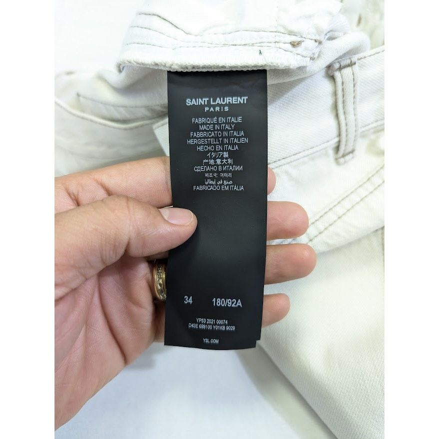 Saint Laurent Paris o1rshd1 Baggy Shorts Tigh LE in Off-White Size US 34 / EU 50 - 15 Thumbnail