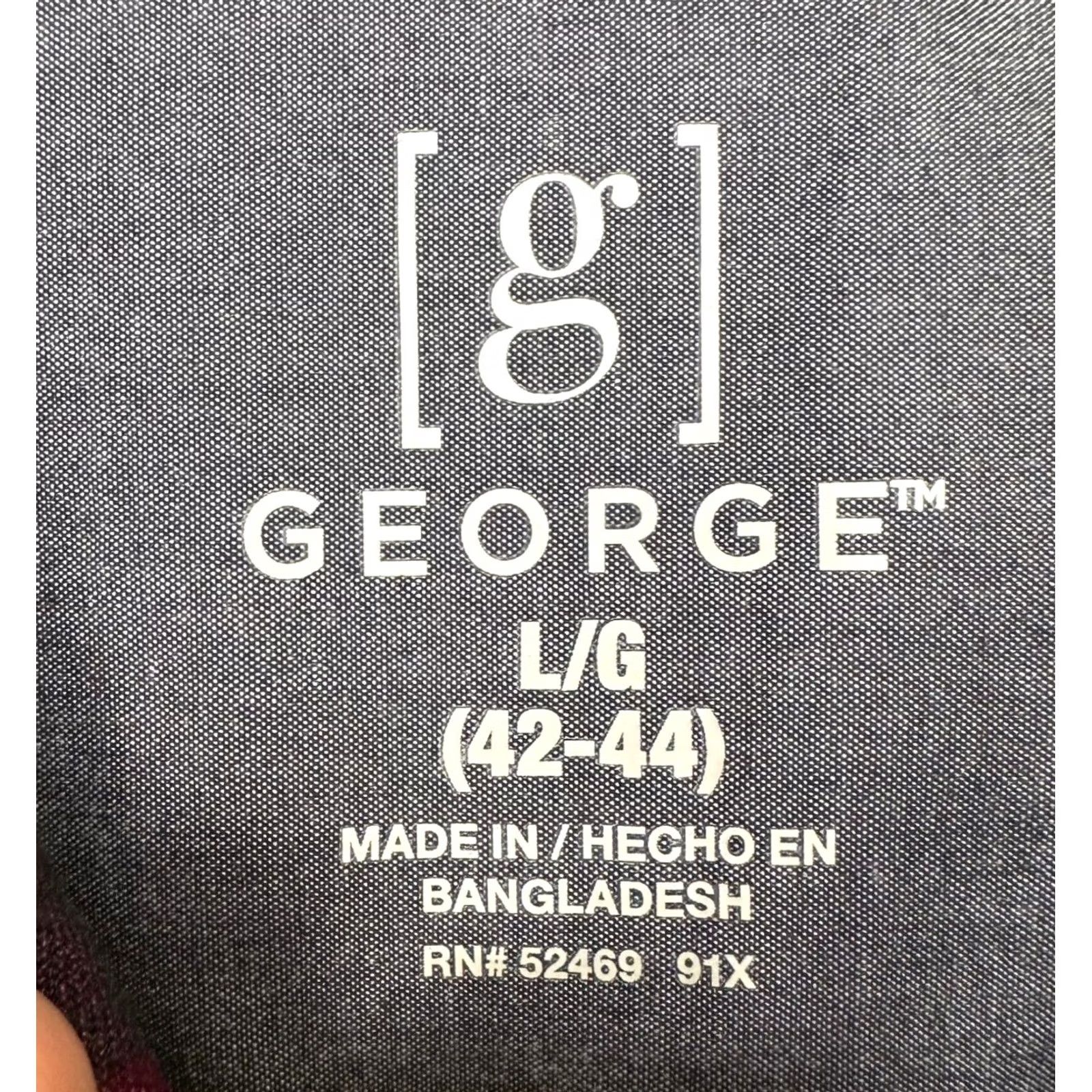George George Mens Large Red Stripe Flannel Button Up Long Sleeve Shirt NEW Size US L / EU 52-54 / 3 - 5 Thumbnail