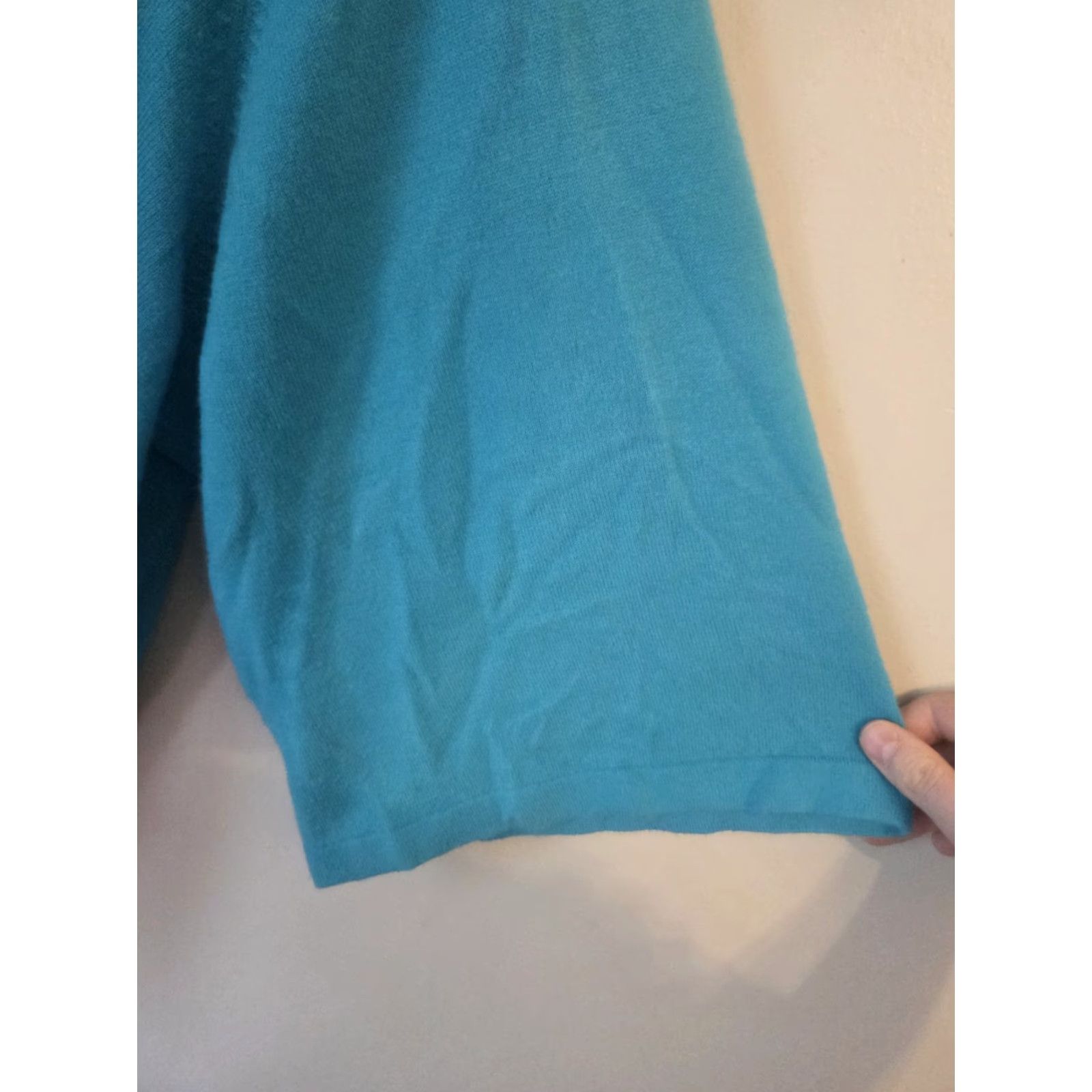 AQUA Liz & Me Aqua Blue Cowl Neck Dolman Sleeve Sweater 3X Womens Pullover Plus Size Knit Blue Dolman Sleeve Cowl Neck Solid Size XXL / US 16-18 / IT 52-54 - 6 Thumbnail