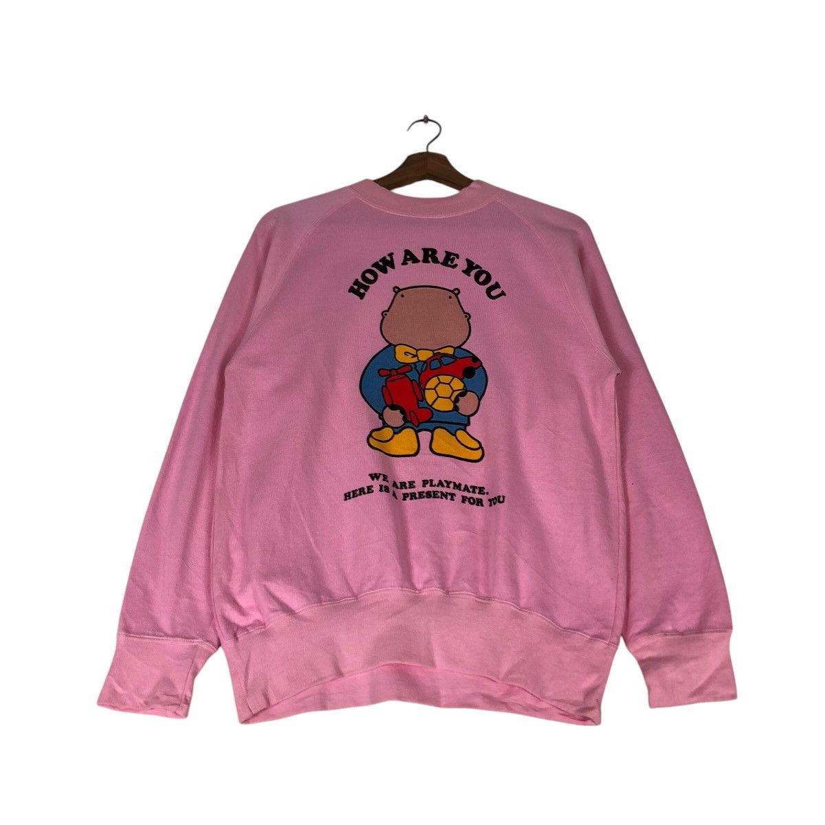 Hysteric Glamour 📌Vintage Sweatshirt Hataryu Bear Big Logo Design Rich Pink Size US M / EU 48-50 / 2 - 3 Thumbnail