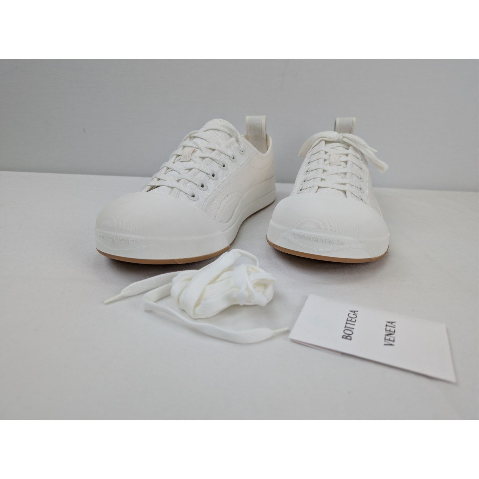 Bottega Veneta o1rshd1 Canvas Vulcan Low top Sneaker in Optic White Size US 12 / EU 45 - 8 Thumbnail
